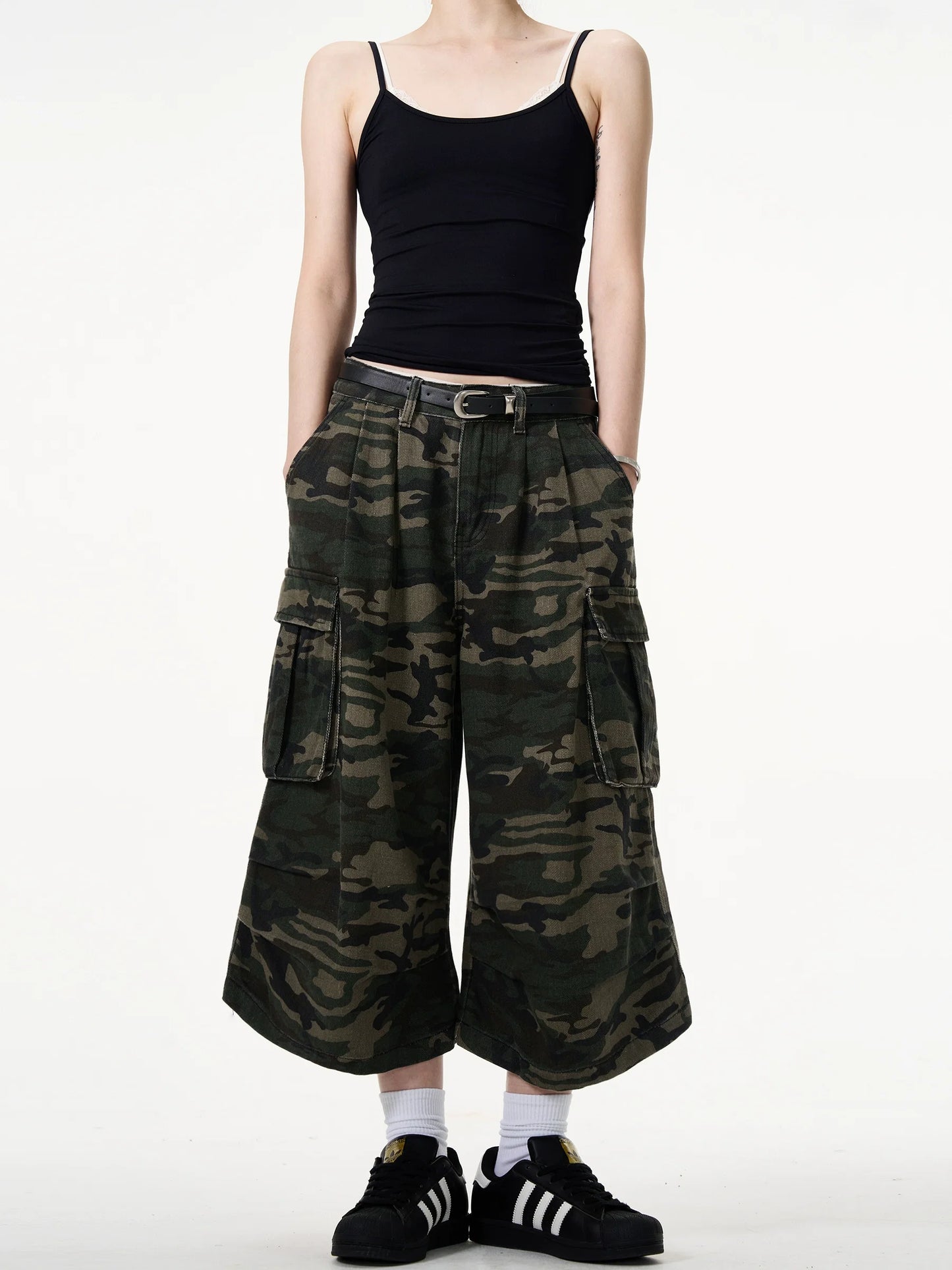 MADWITCH Camo Capri Cargo Culottes