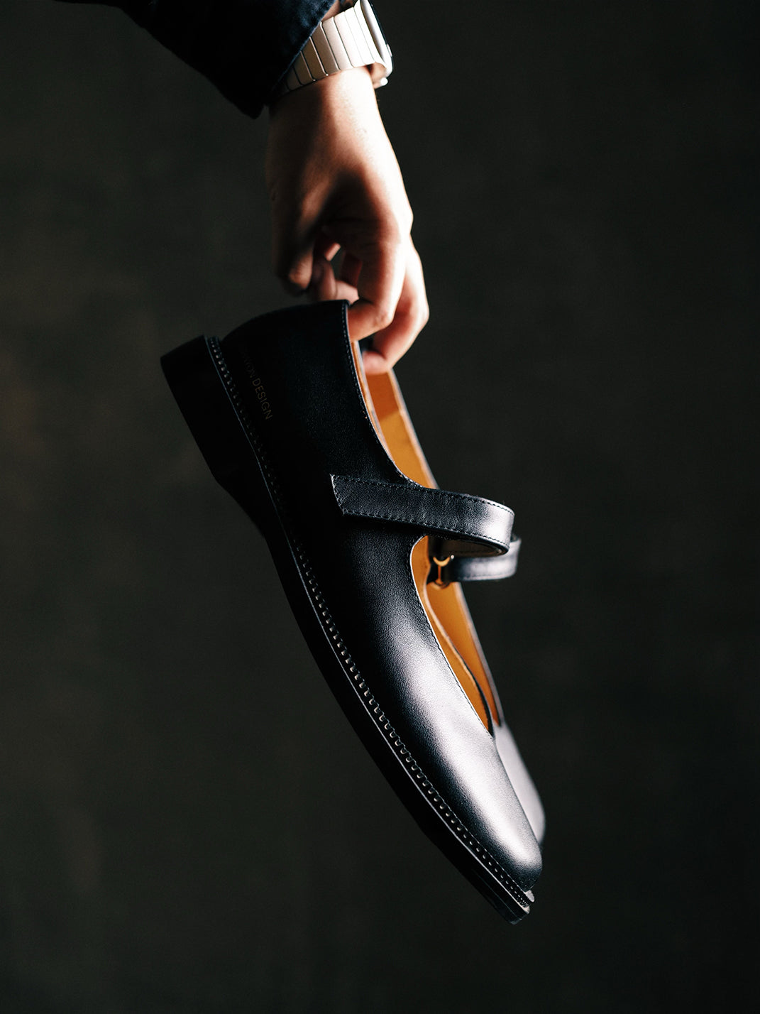 Black Leather Strap Mary Janes - Skipkicks