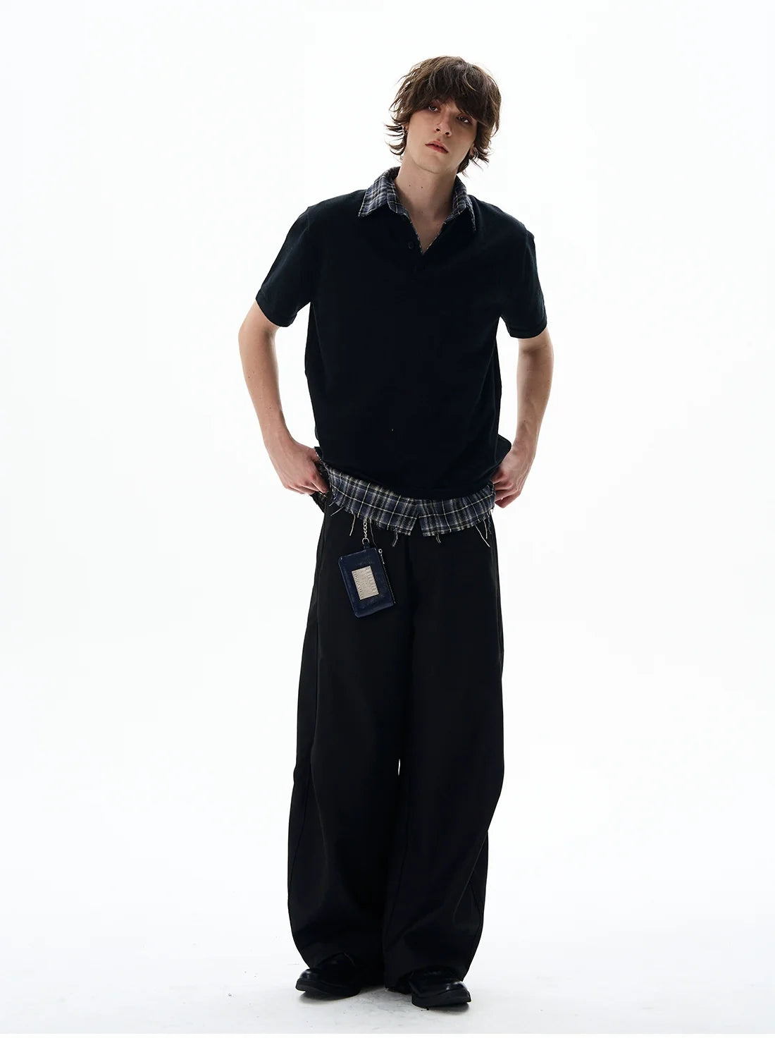 Short Sleeve Henley Shirt with Button Placket