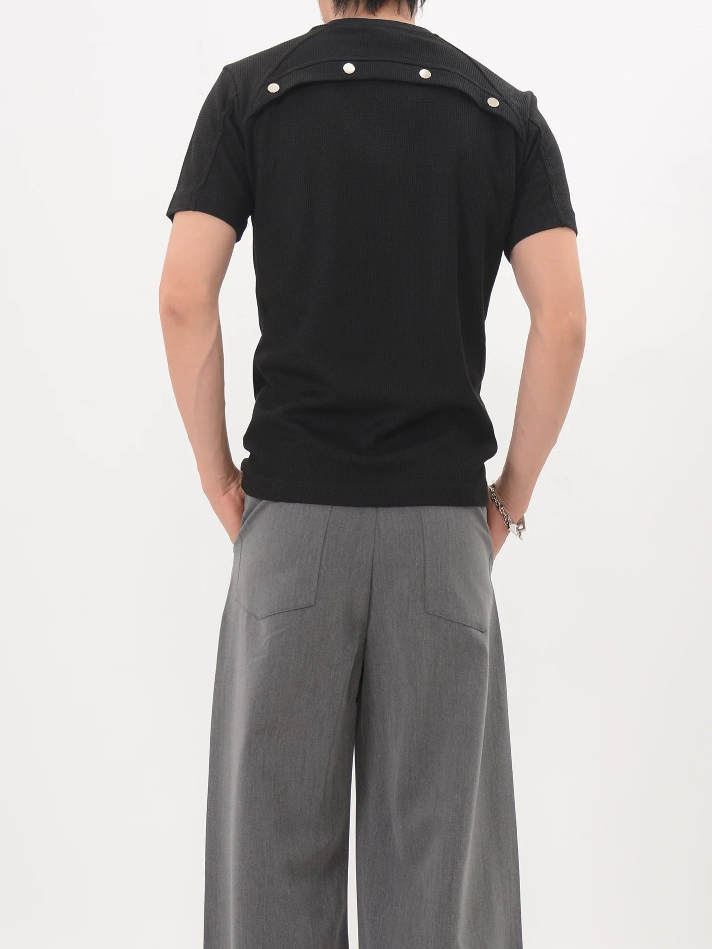 Shoulder Snap Knit Tee