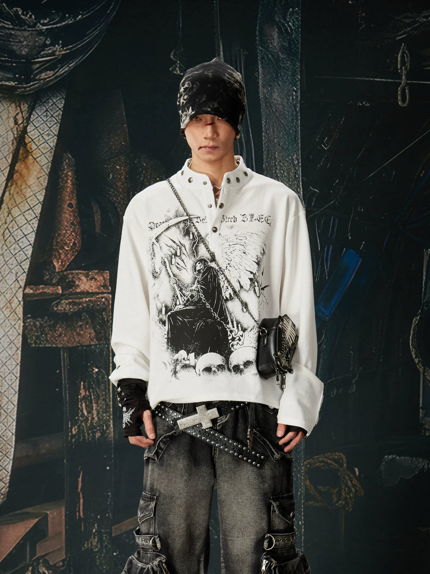 Reaper Crown Sigil High‑Neck Tee