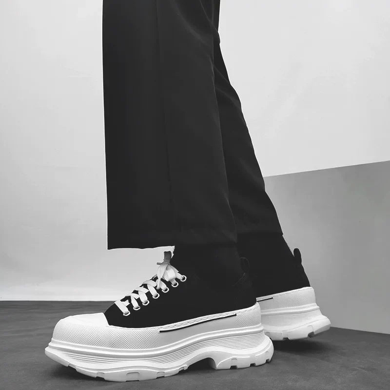 Binary Ridge Platform Canvas Sneakers