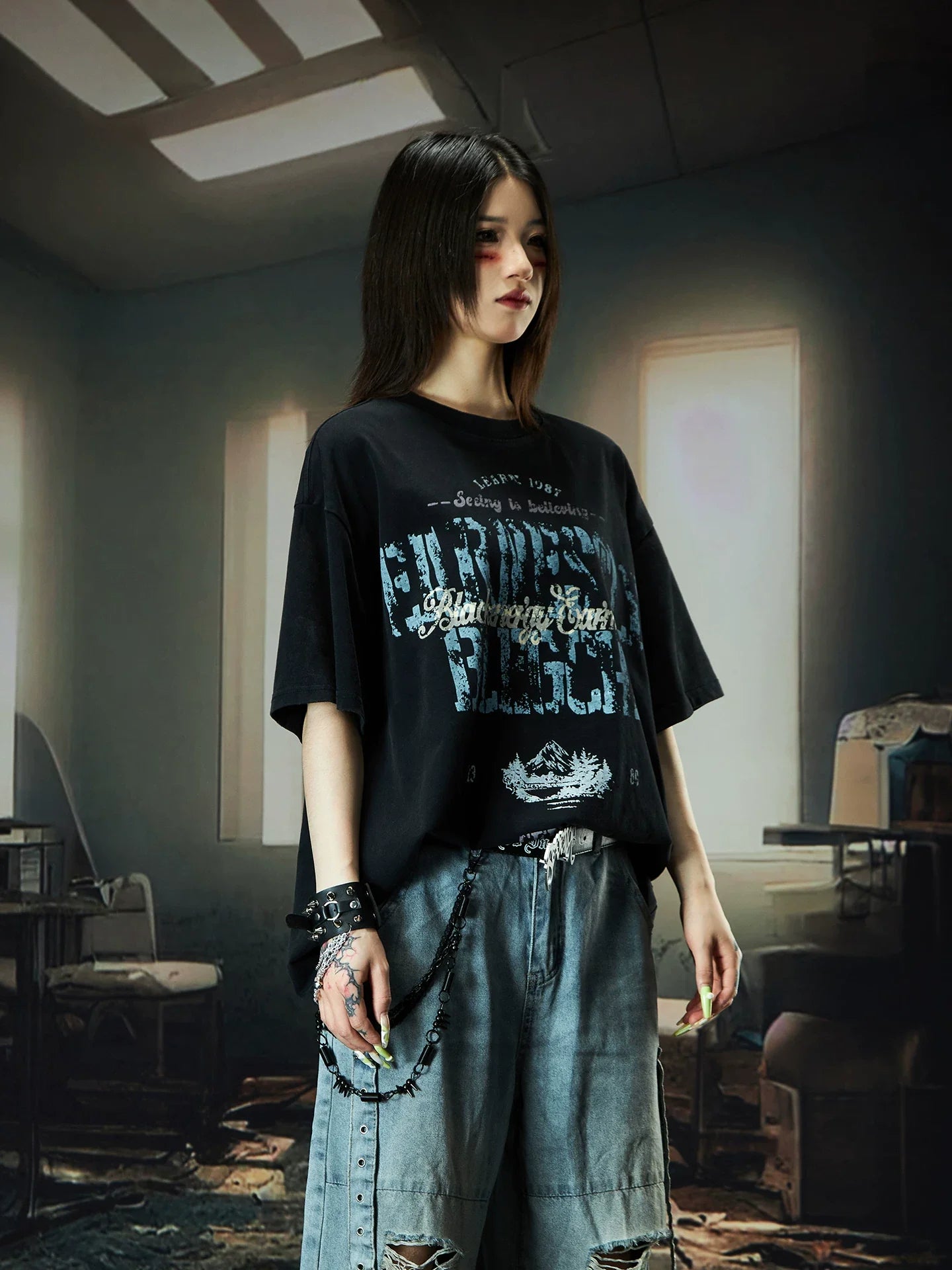Nebula Varsity Oversize Graphic Tee
