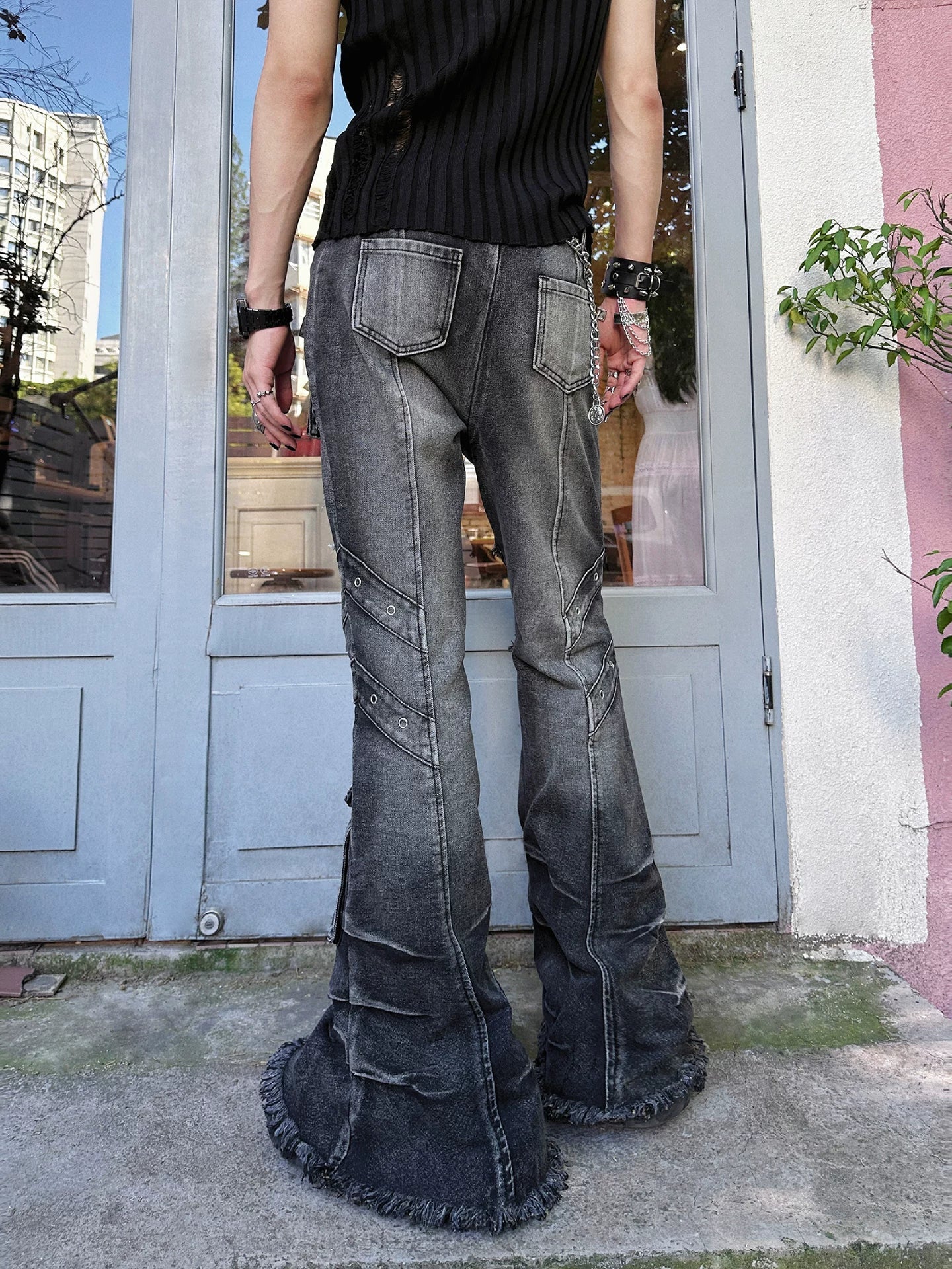 Ravaged Eclipse Shredflare Cargo Jeans