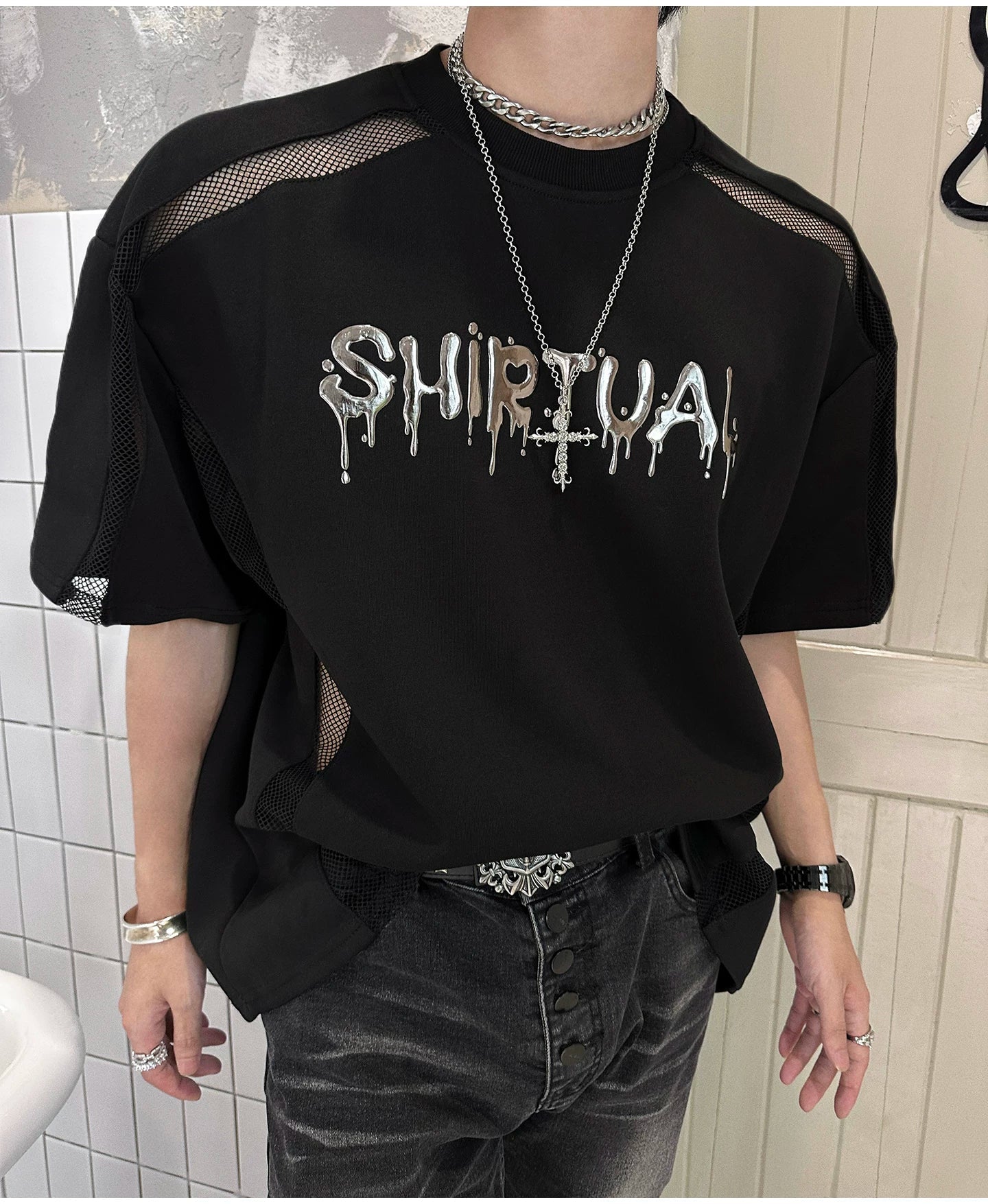 Chrome Spirit Mesh Ritual Tee