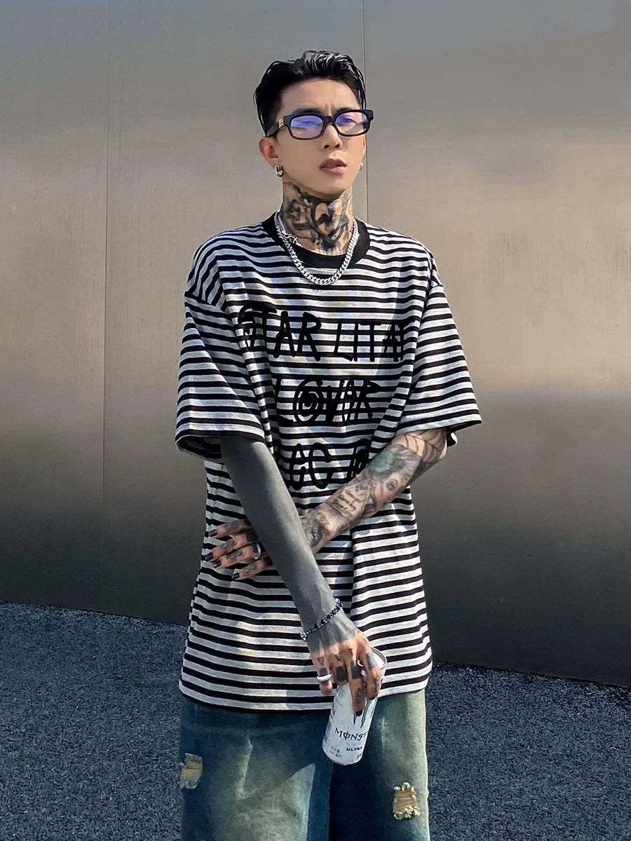 Starlite Graffiti Stripe Oversized Tee