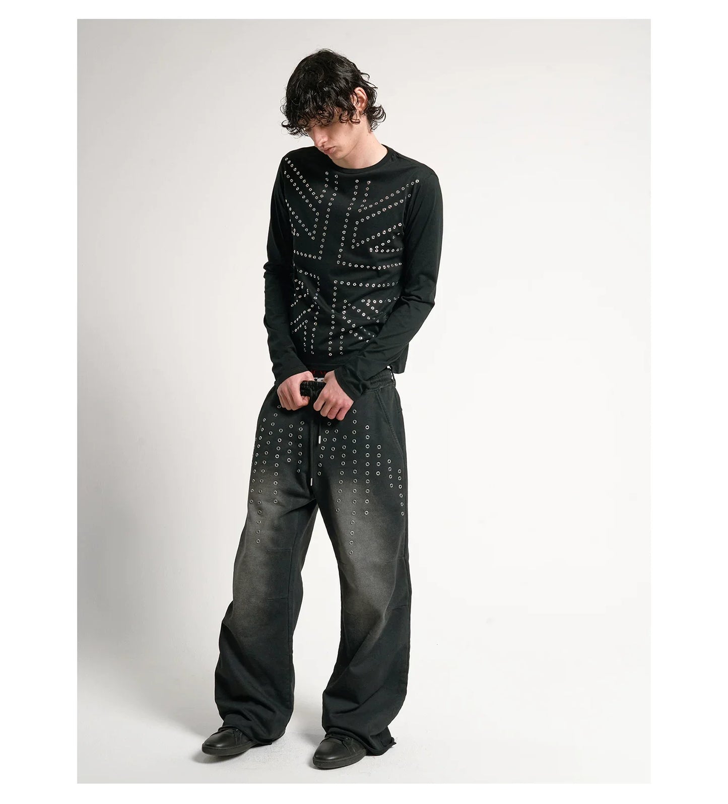 Eclipse Grommet Long Sleeve Crop Tee