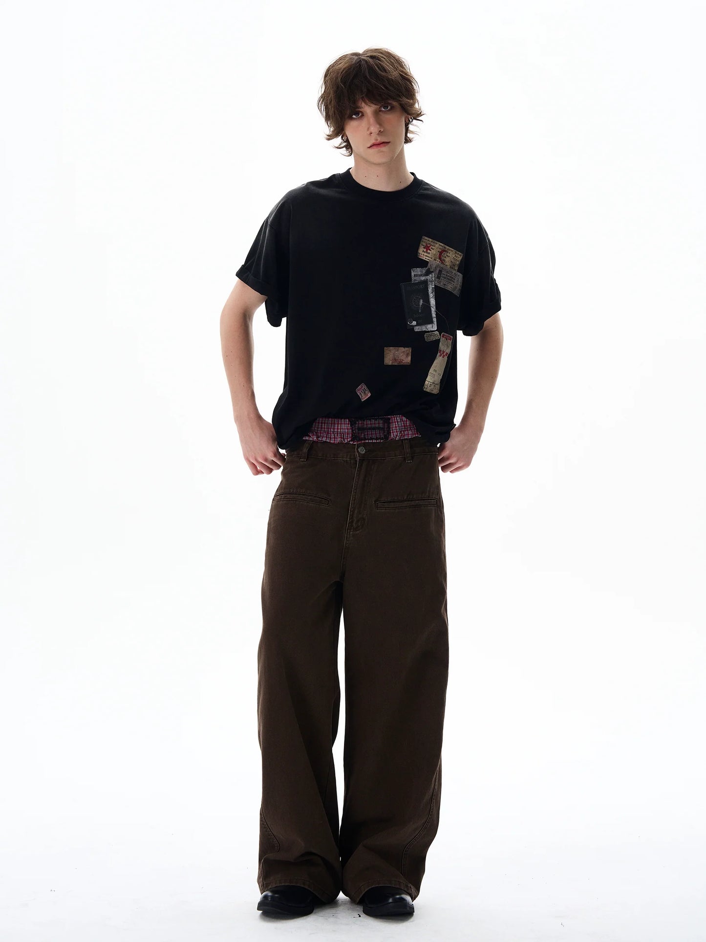 Passport Stamp Graphic Oversized T-Shirt