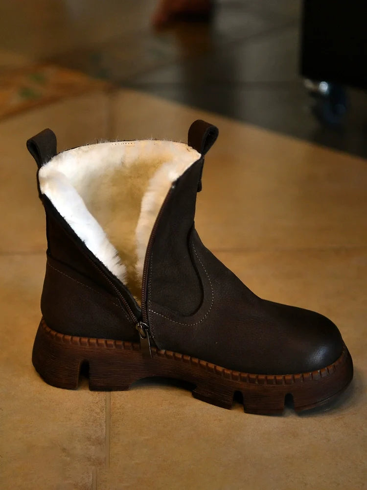 Fur Lined Brown Winter Boots - Skipkicks