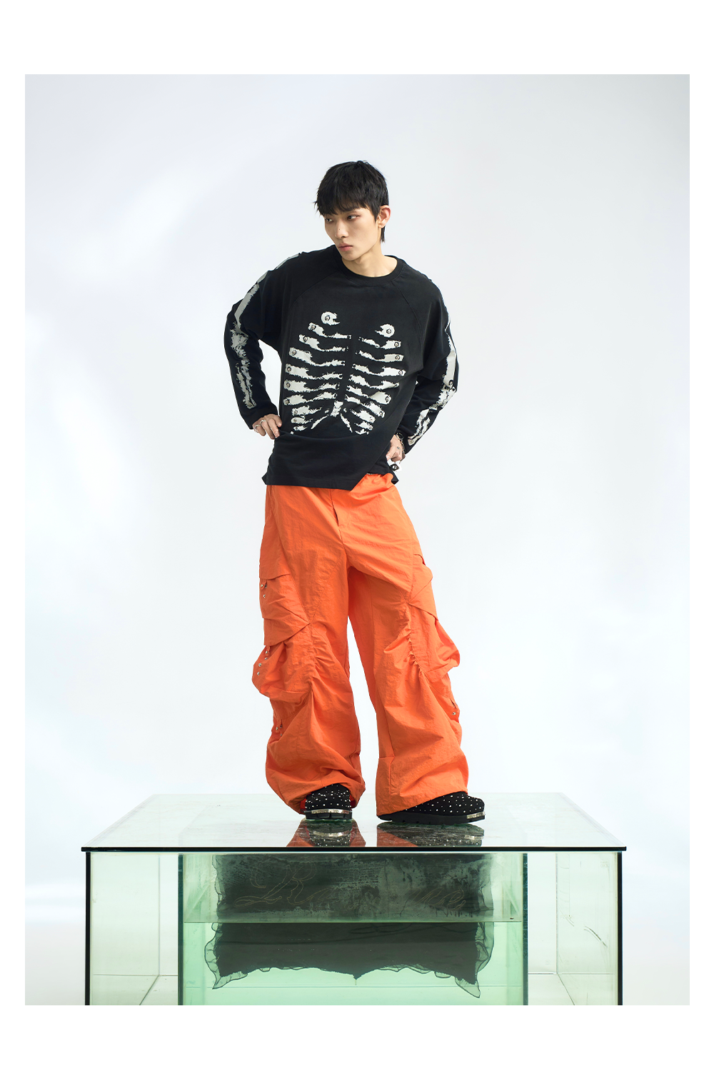 Skeleton Graphic Raglan Long Sleeve T Shirt
