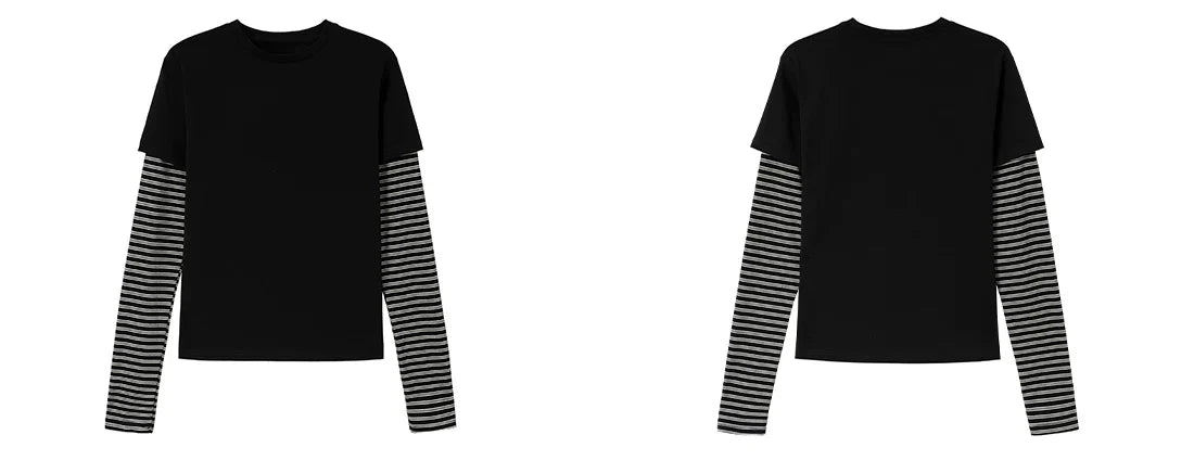 Shadow Stripe Layered Long Sleeve Tee