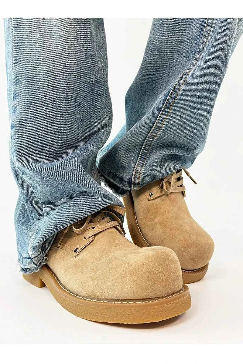 Chunky Suede Platform Derby Shoes