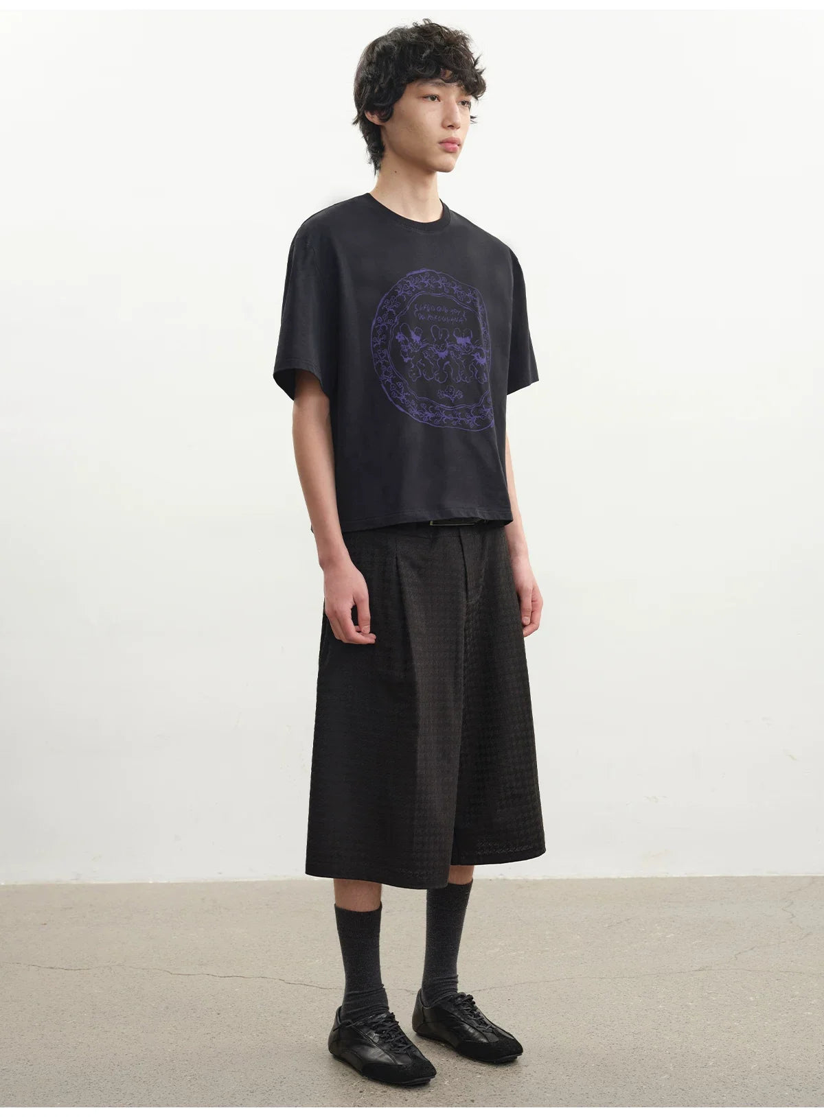Purple Circular Rabbit Graphic Tee
