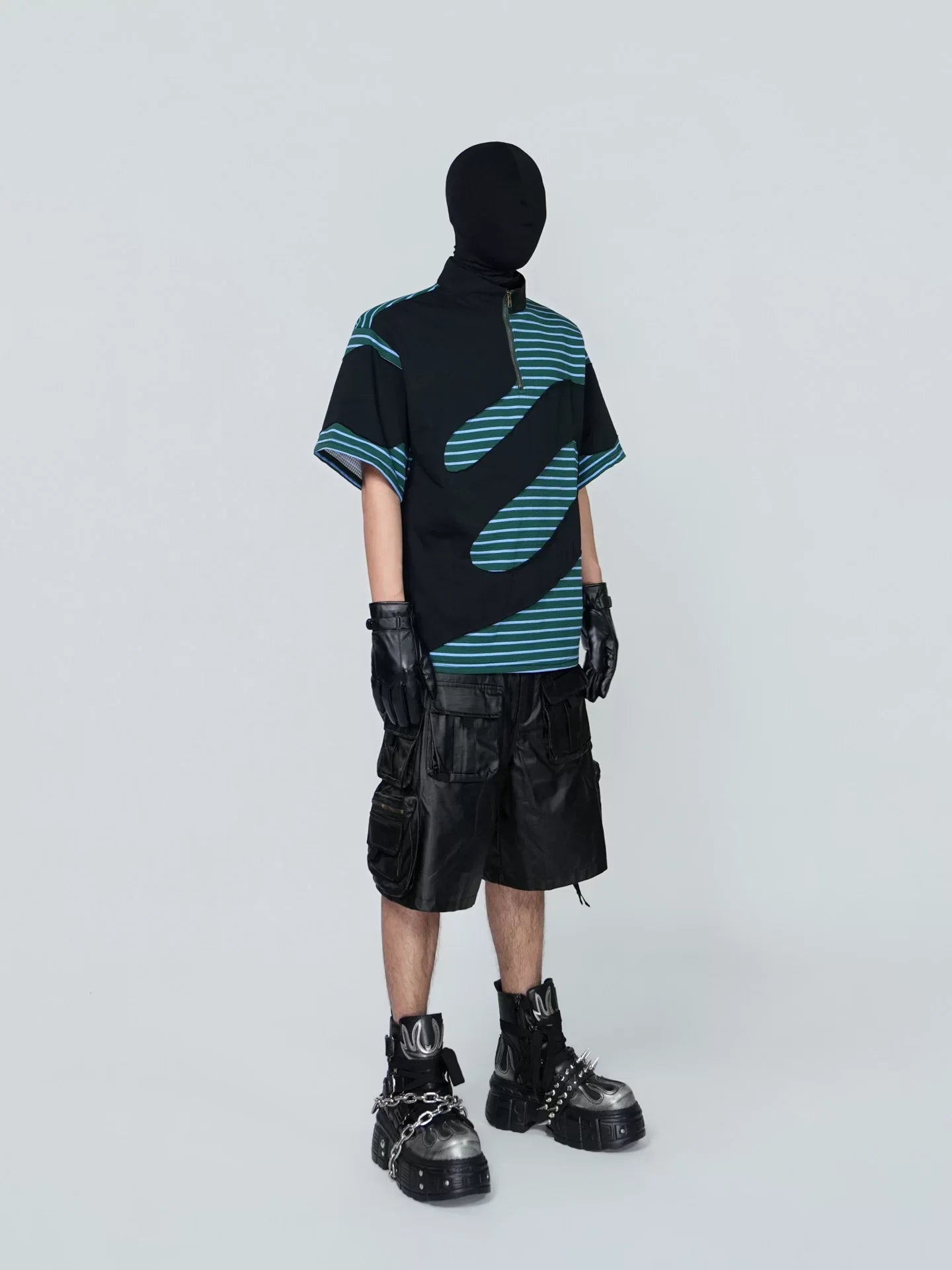 Tidal Vector Half-Zip Striped Tech Tee