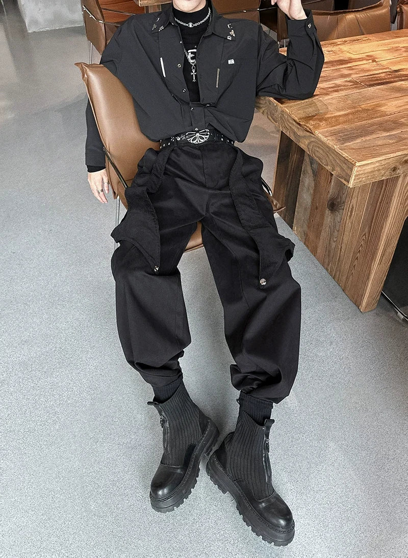 Dune Havoc Draped Panel Cargo Trousers | Sculpted Techwear Style