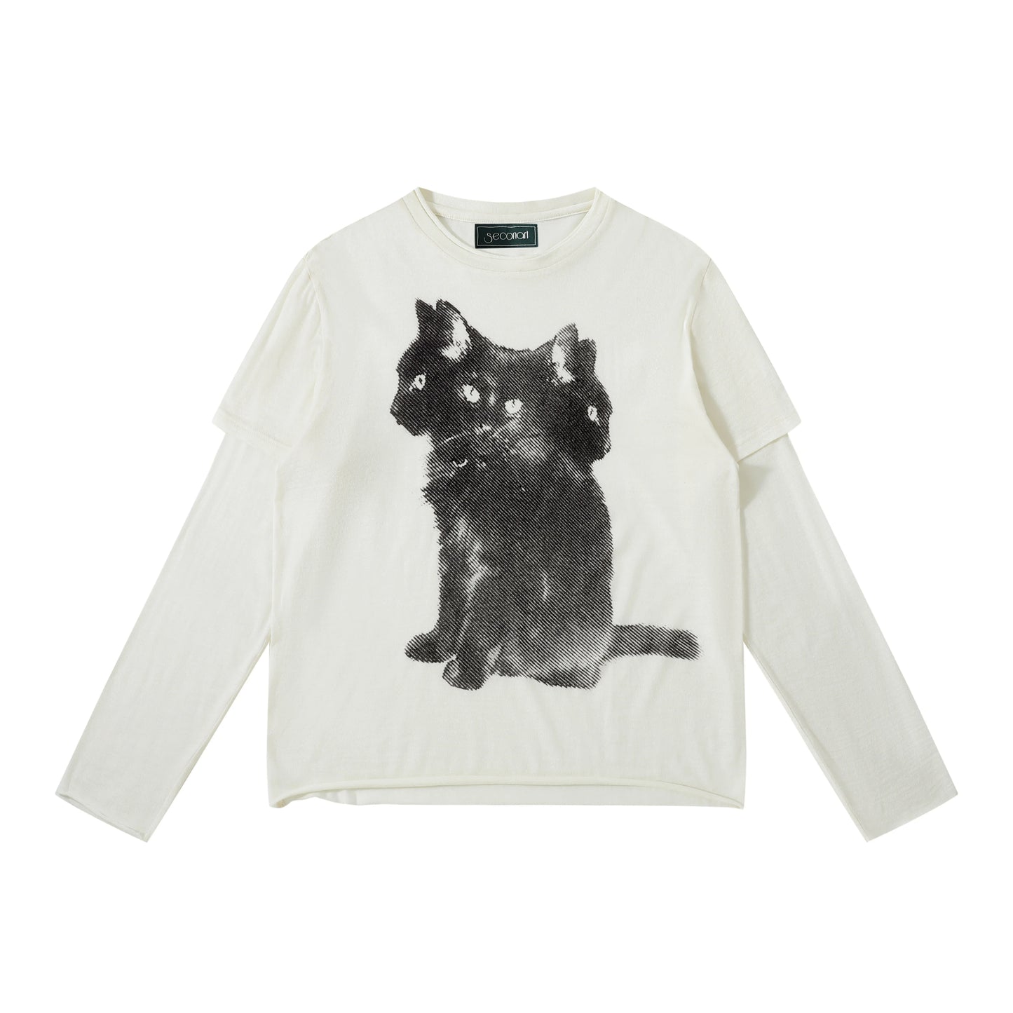 Triple Gaze Shadow Cat Long Sleeve Tee