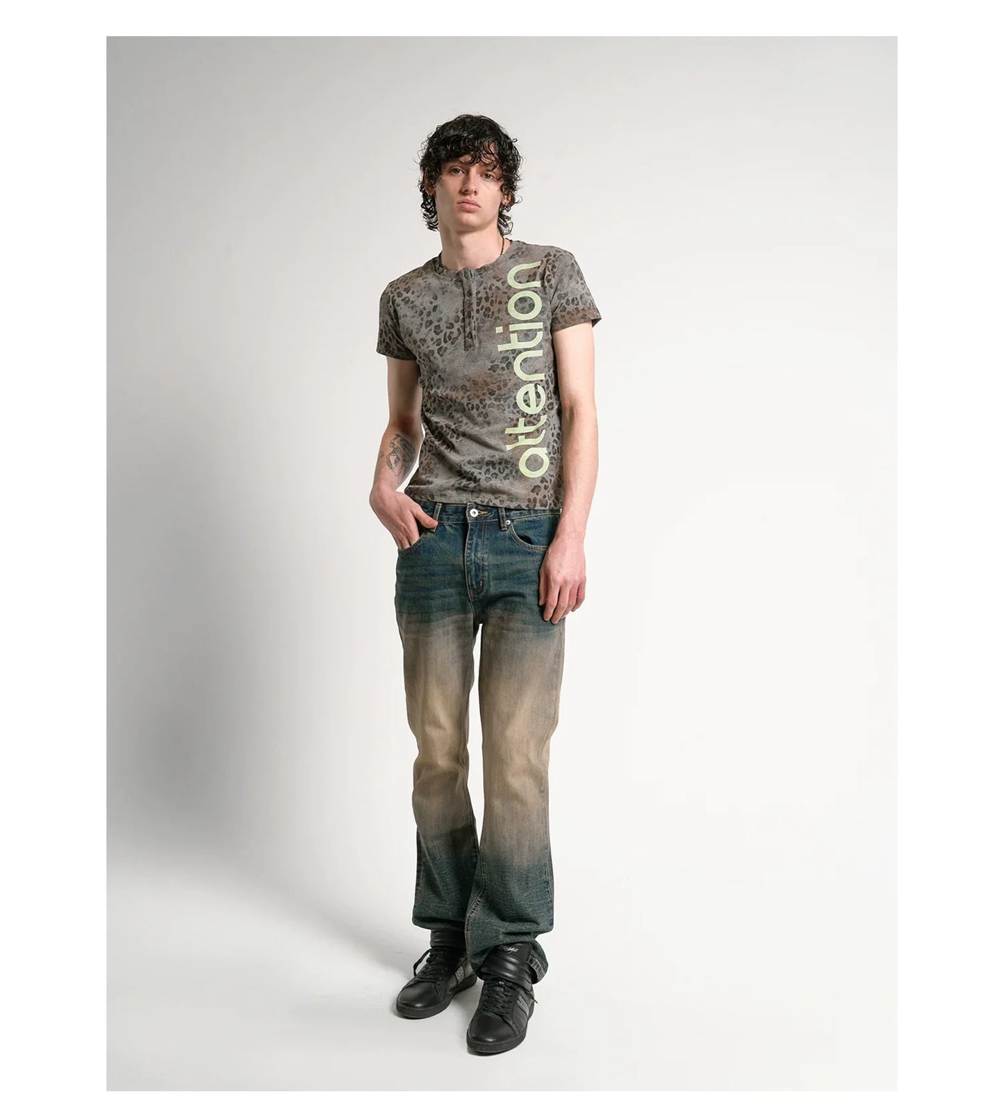 Attention Leopard Henley Tee