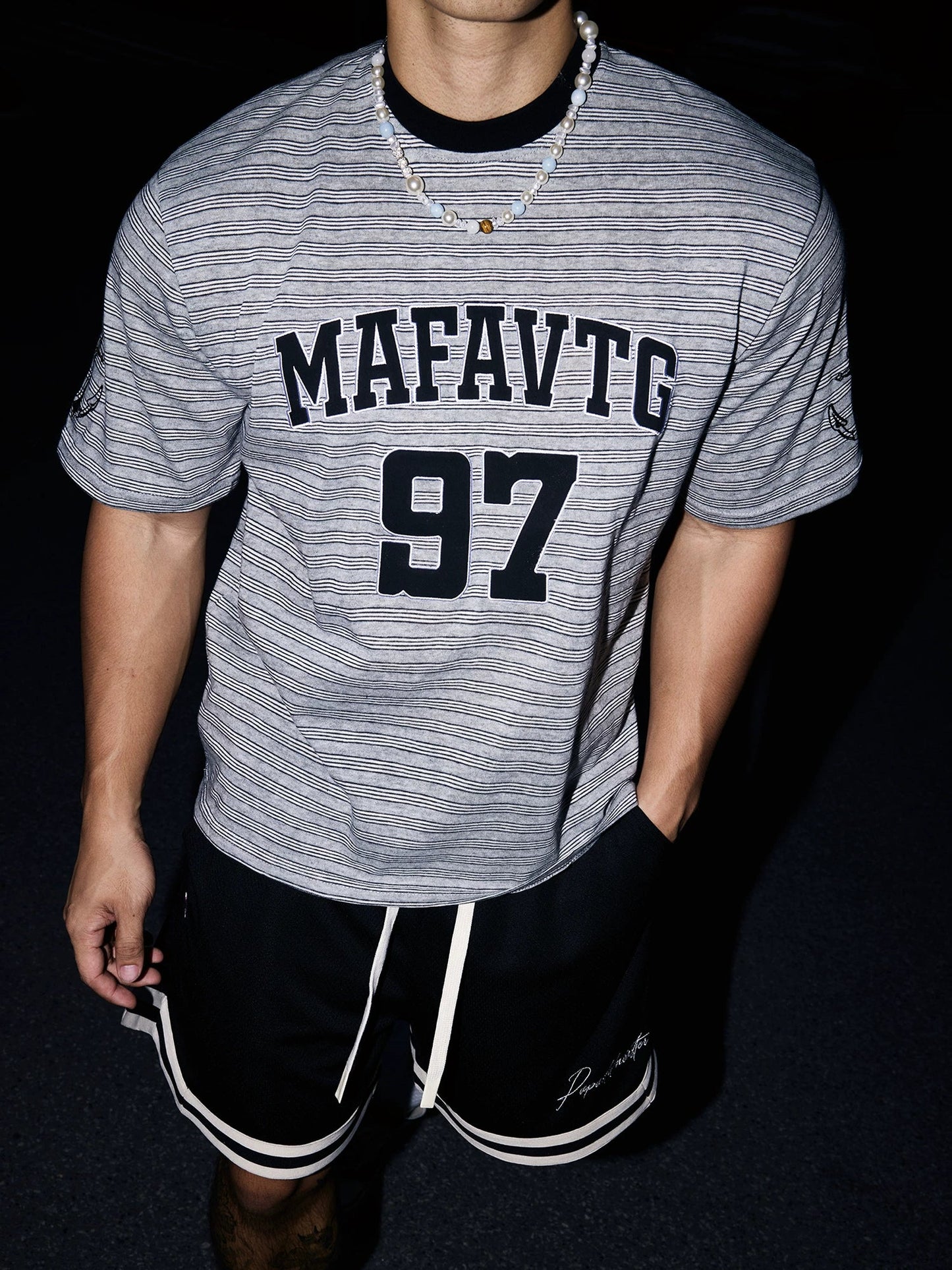 Striped MAFAVTG 97 Varsity Tee