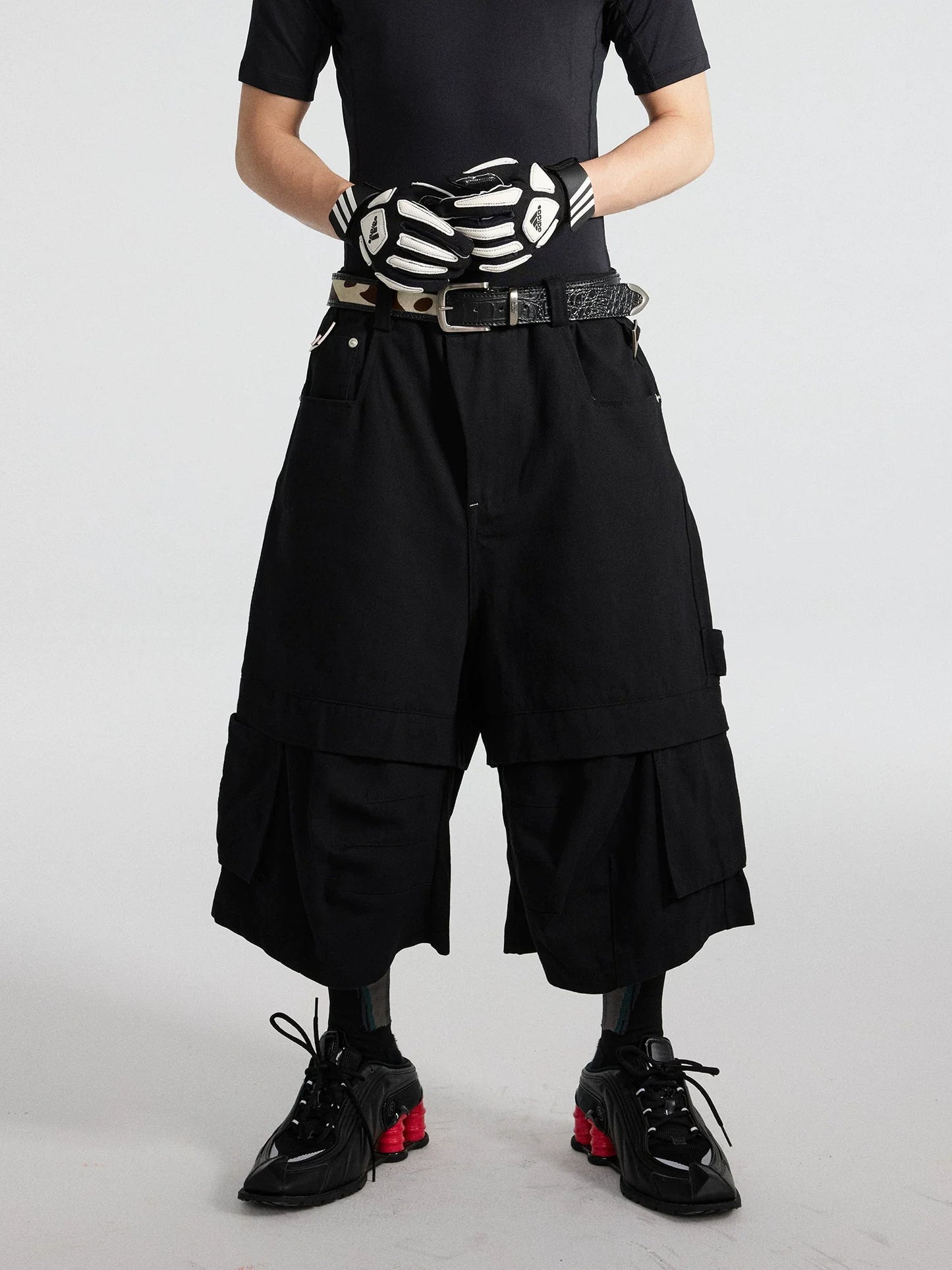 Onyx Parallax Layered Cargo Culottes