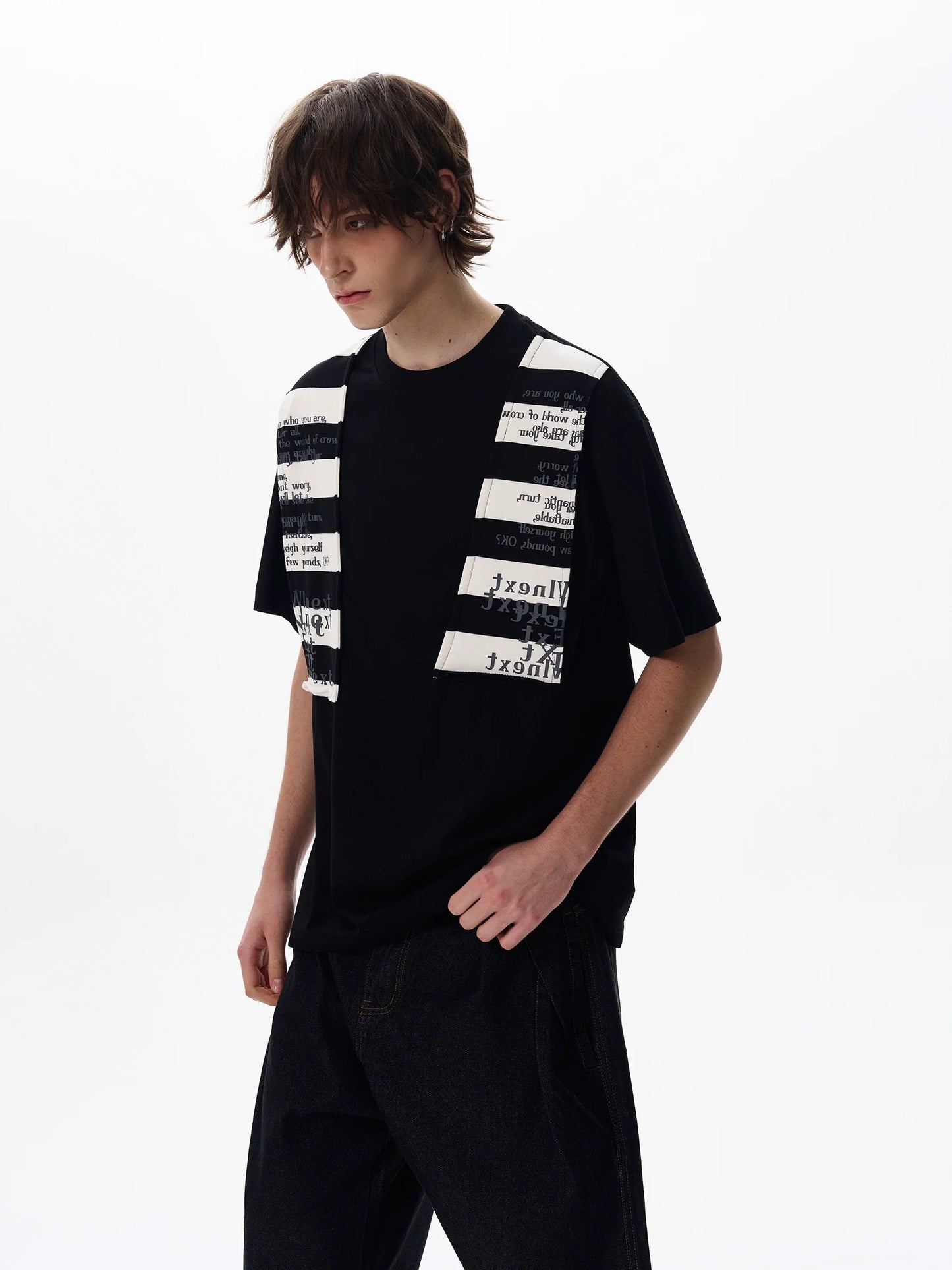 Graphic Stripe Patchwork Tee