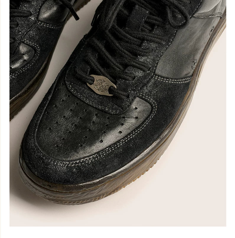 Vintage Leather Court Sneakers - Skipkicks