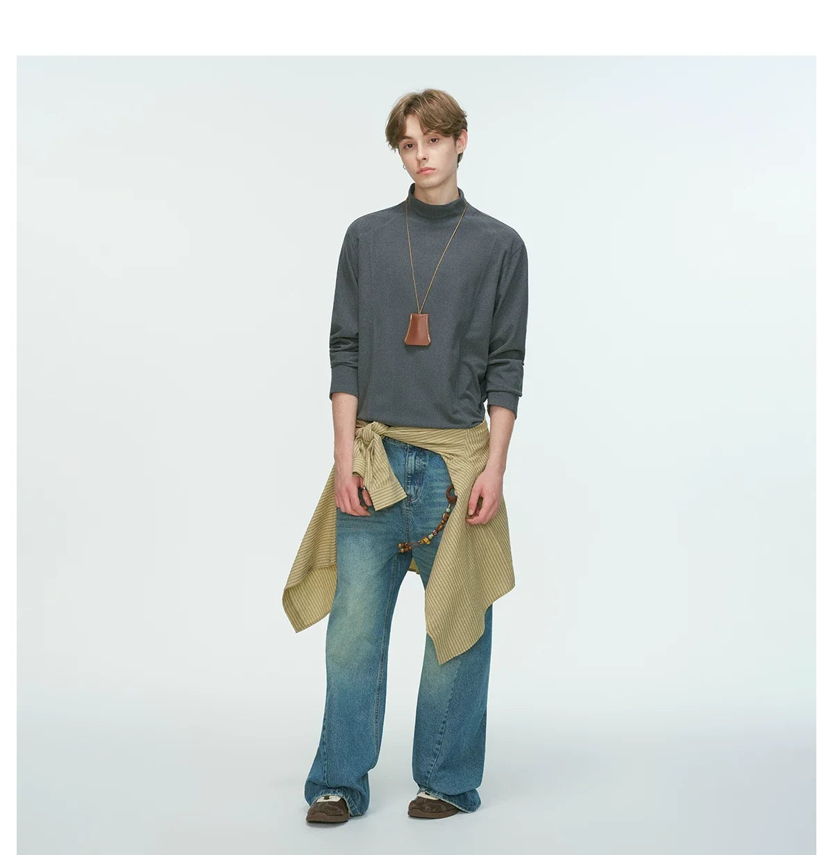 Draped Edge Mockneck Top