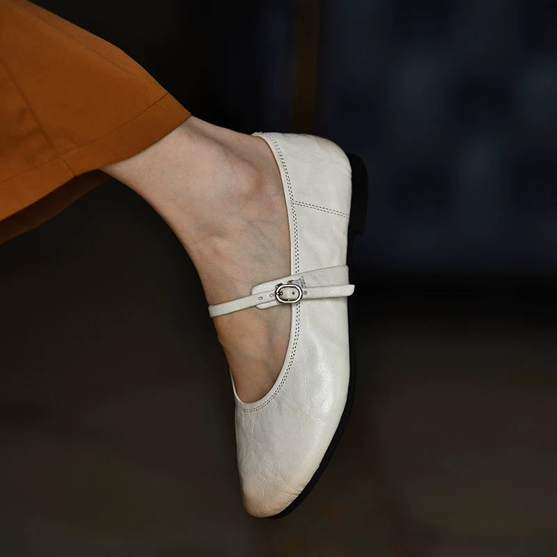 Ivory Slim Strap Mary Janes - Skipkicks
