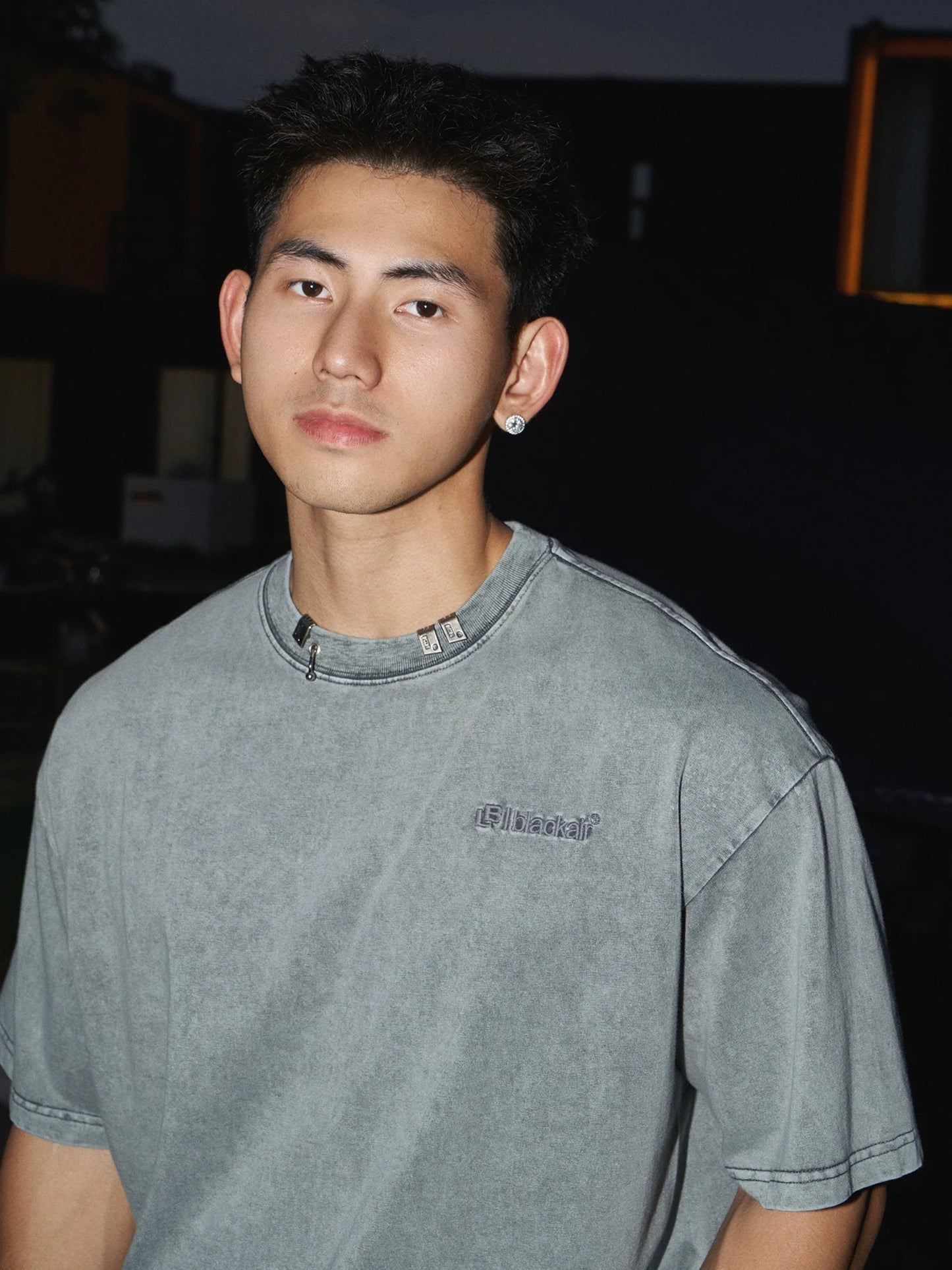 Washed Black Cotton T-Shirt