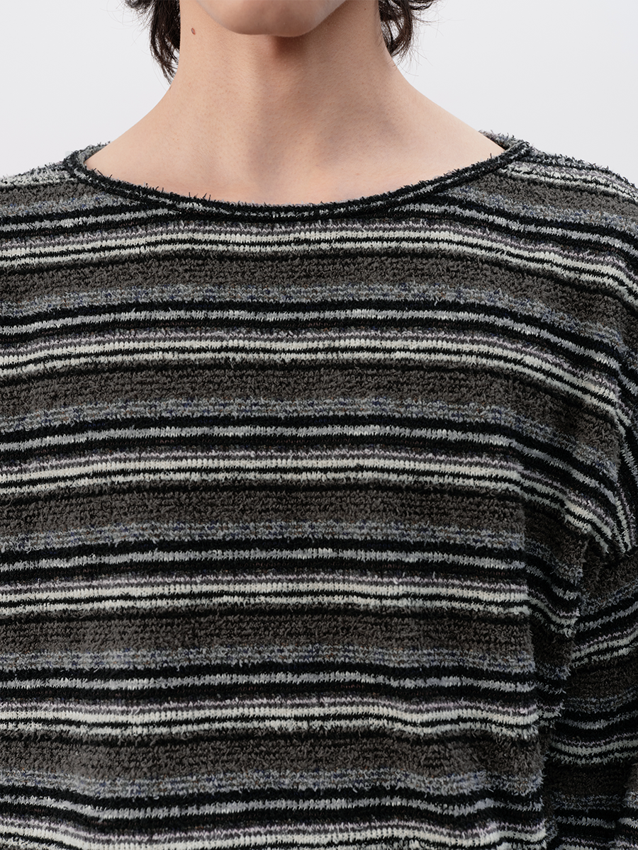 Textured Stripe Relaxed Knit Top