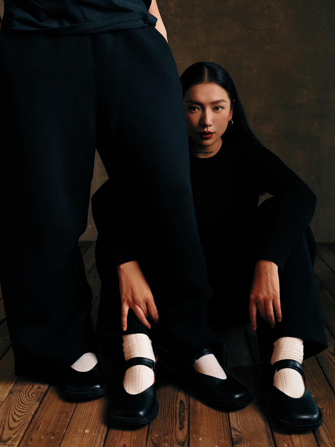 Black Leather Strap Mary Janes - Skipkicks