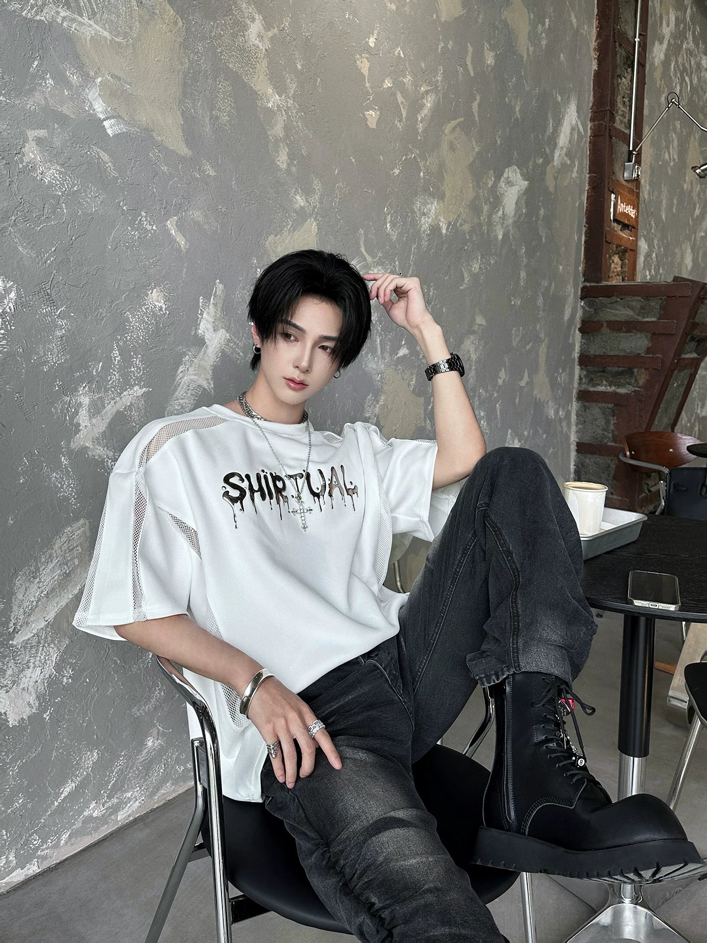 Chrome Spirit Mesh Ritual Tee