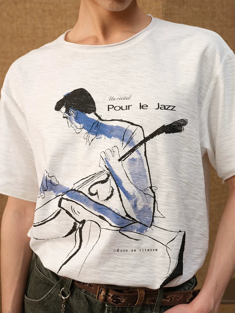 Jazz-Inspired Sketch Graphic Tee