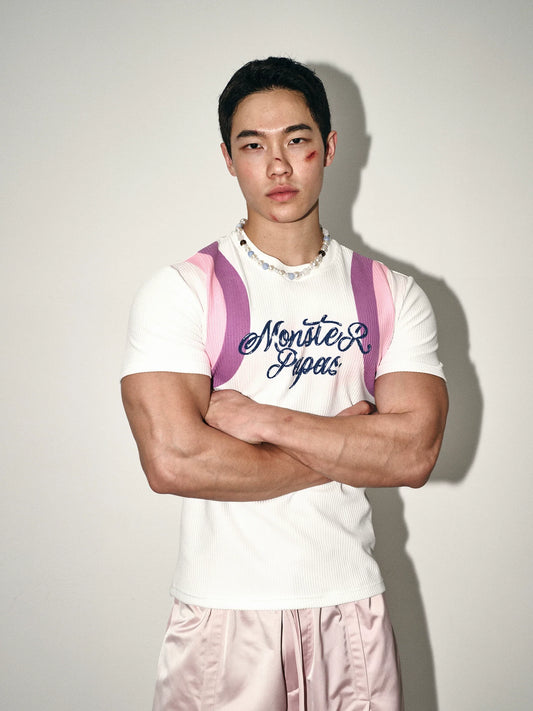 White Suspender Graphic Tee