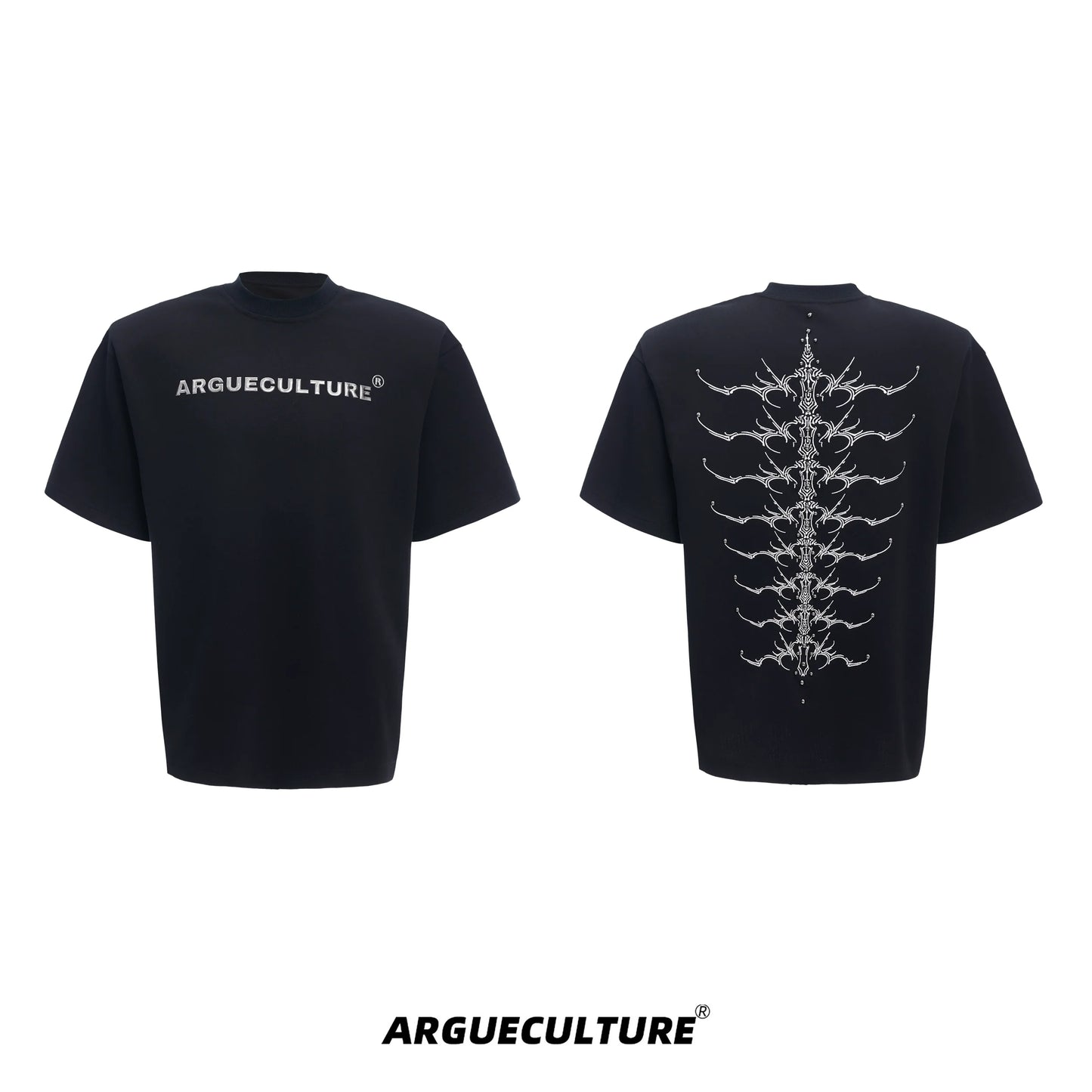 Spine Crystal Grey Graphic Tee