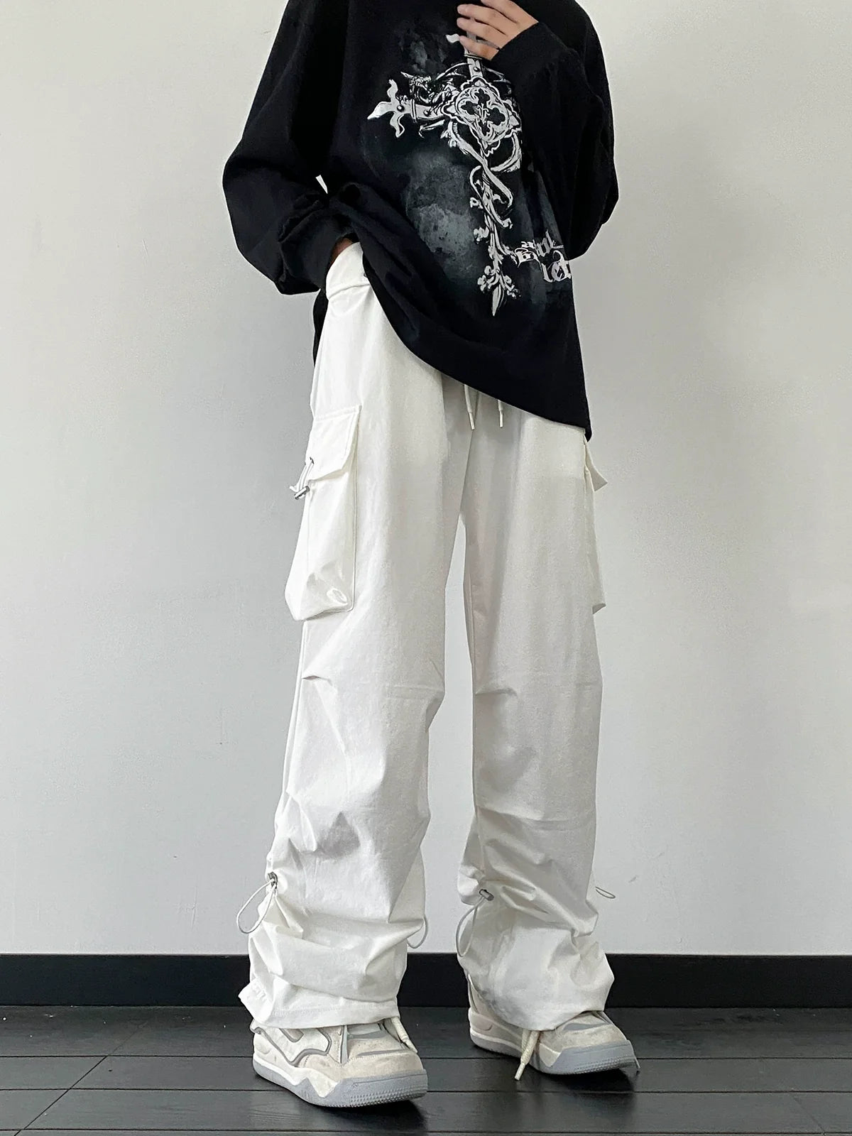 Baggy Black Cargo Street Pants