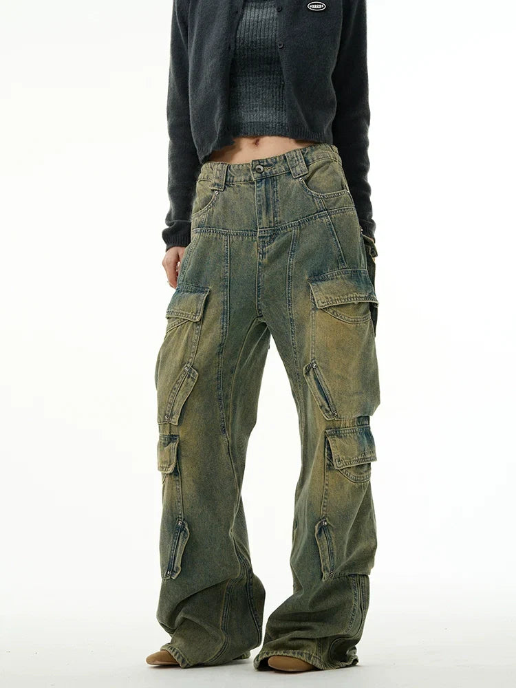 Utility Multi-Pocket Cargo Denim Jeans