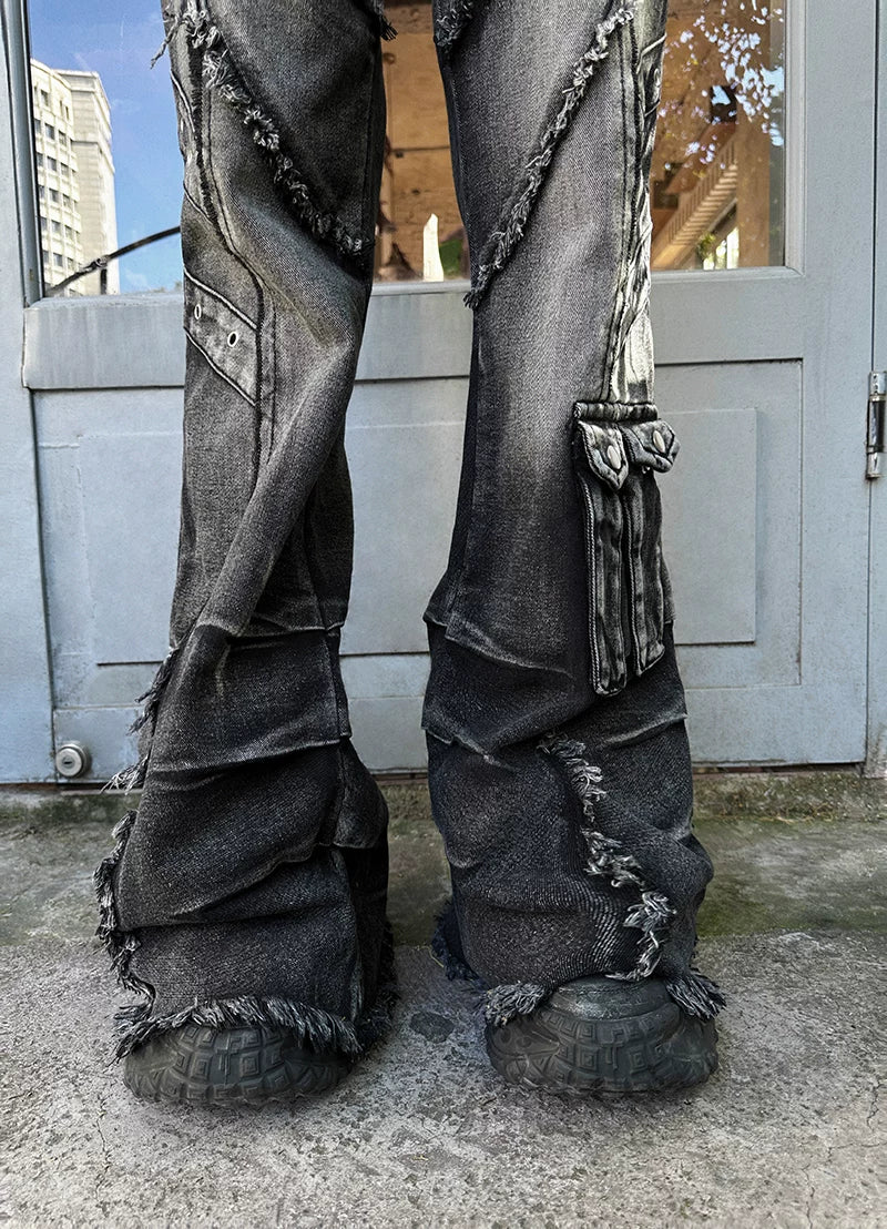 Ravaged Eclipse Shredflare Cargo Jeans