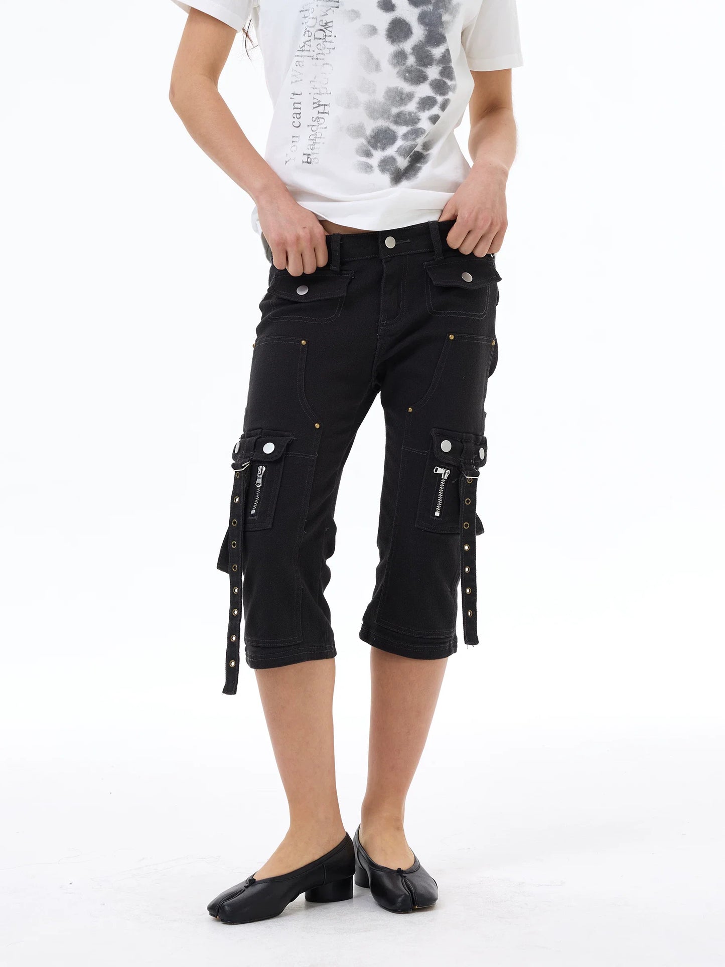 Midnight Strap Cargo Capris