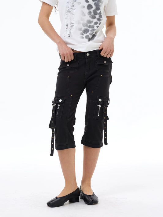 Midnight Strap Cargo Capris