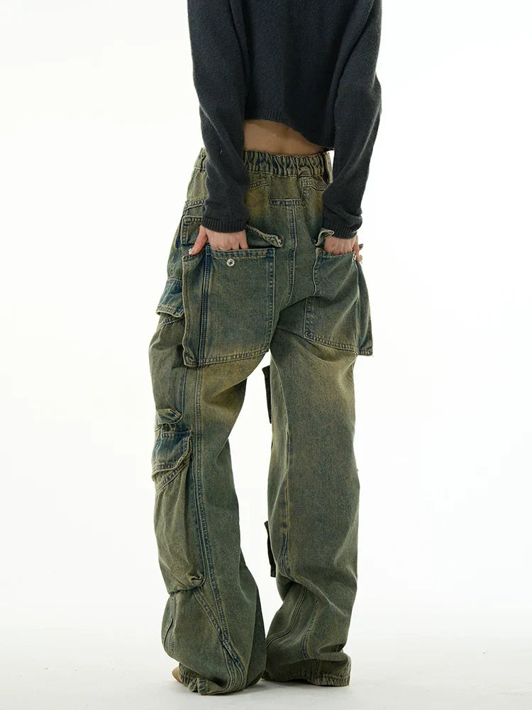 Utility Multi-Pocket Cargo Denim Jeans