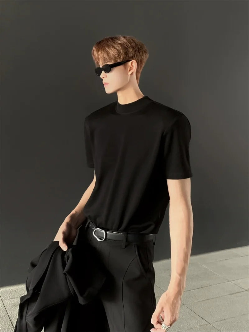 Structured Mock Neck Tee