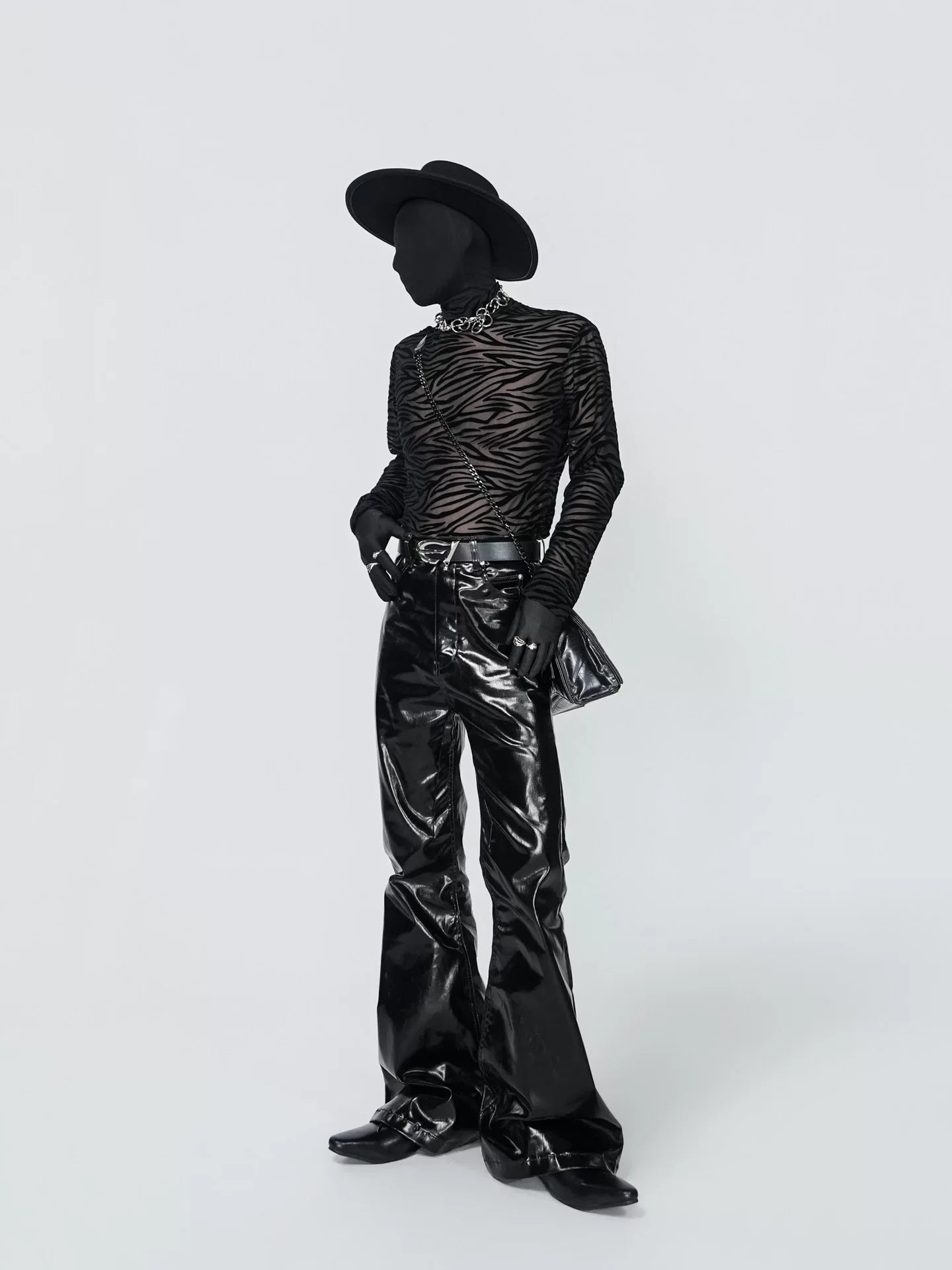 Nocturne Static Sheer Zebra Turtleneck