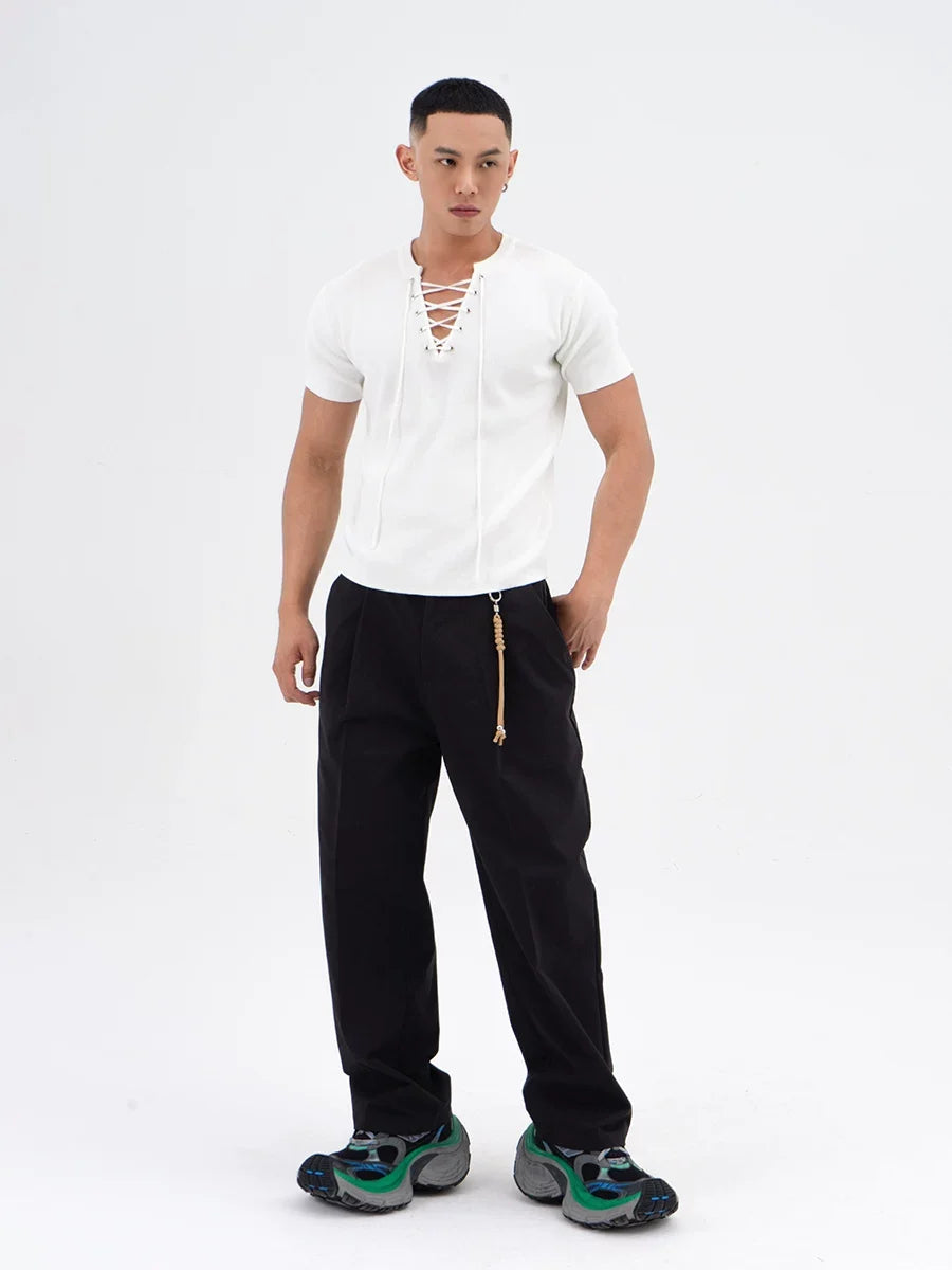 Harbor Lace-Up Knit Tee