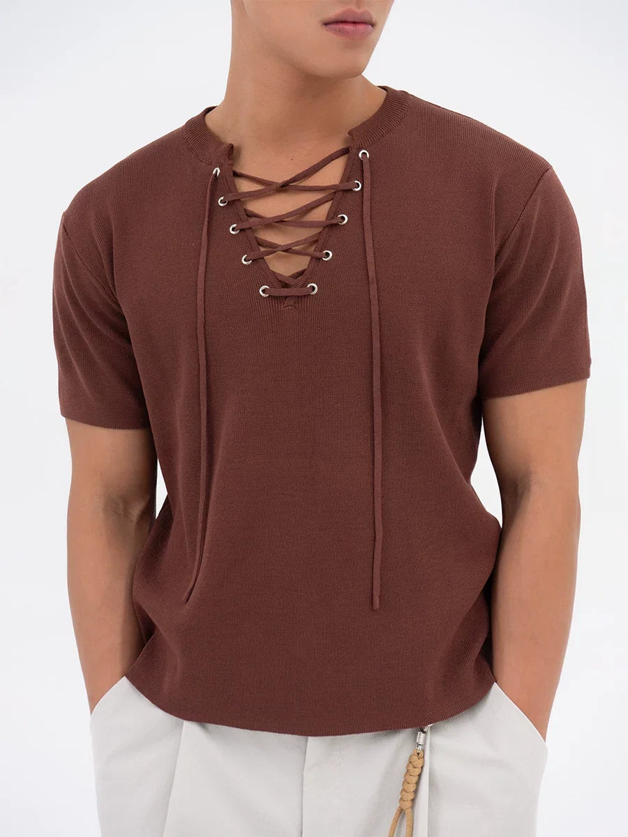 Harbor Lace-Up Knit Tee