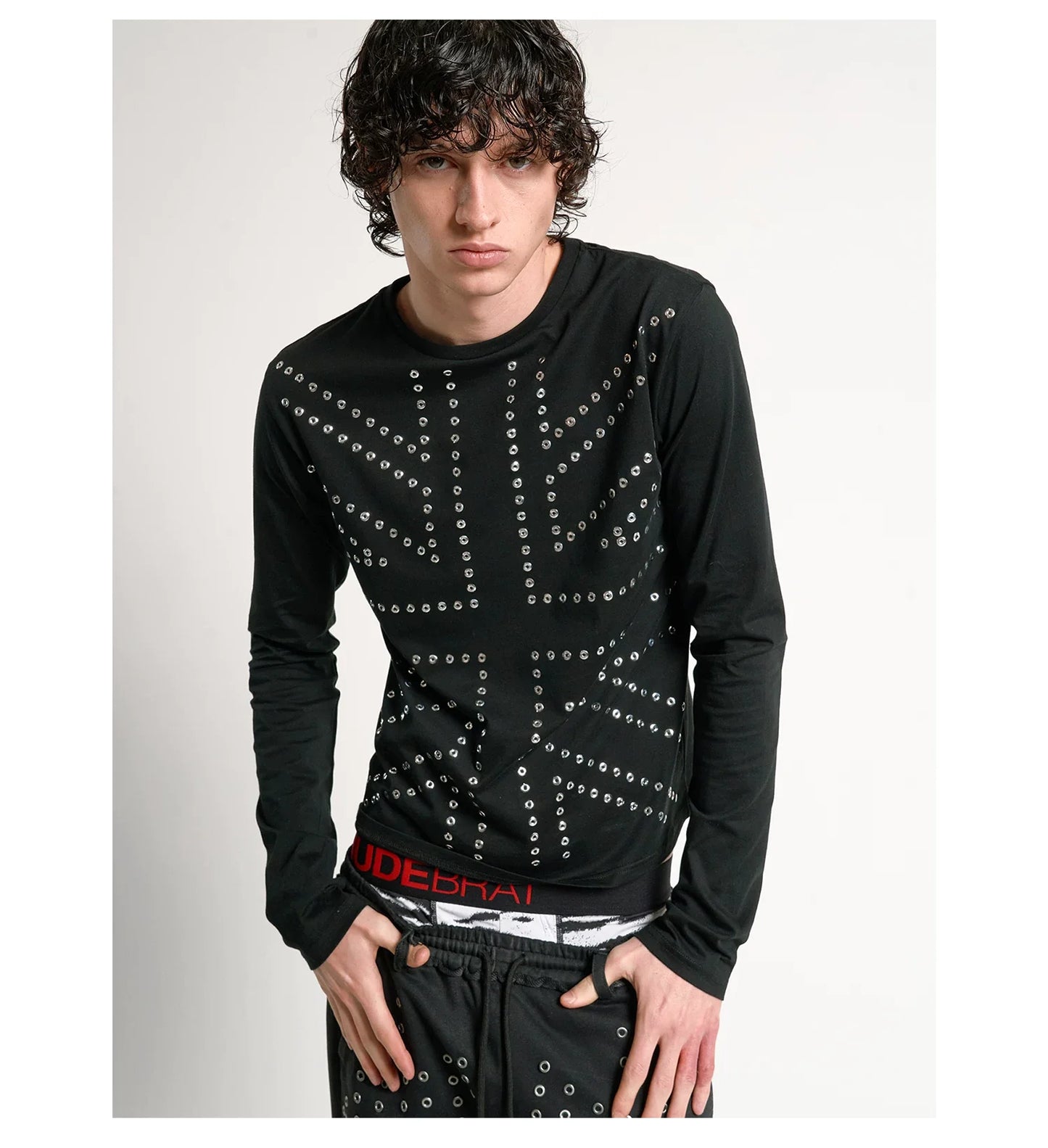 Eclipse Grommet Long Sleeve Crop Tee