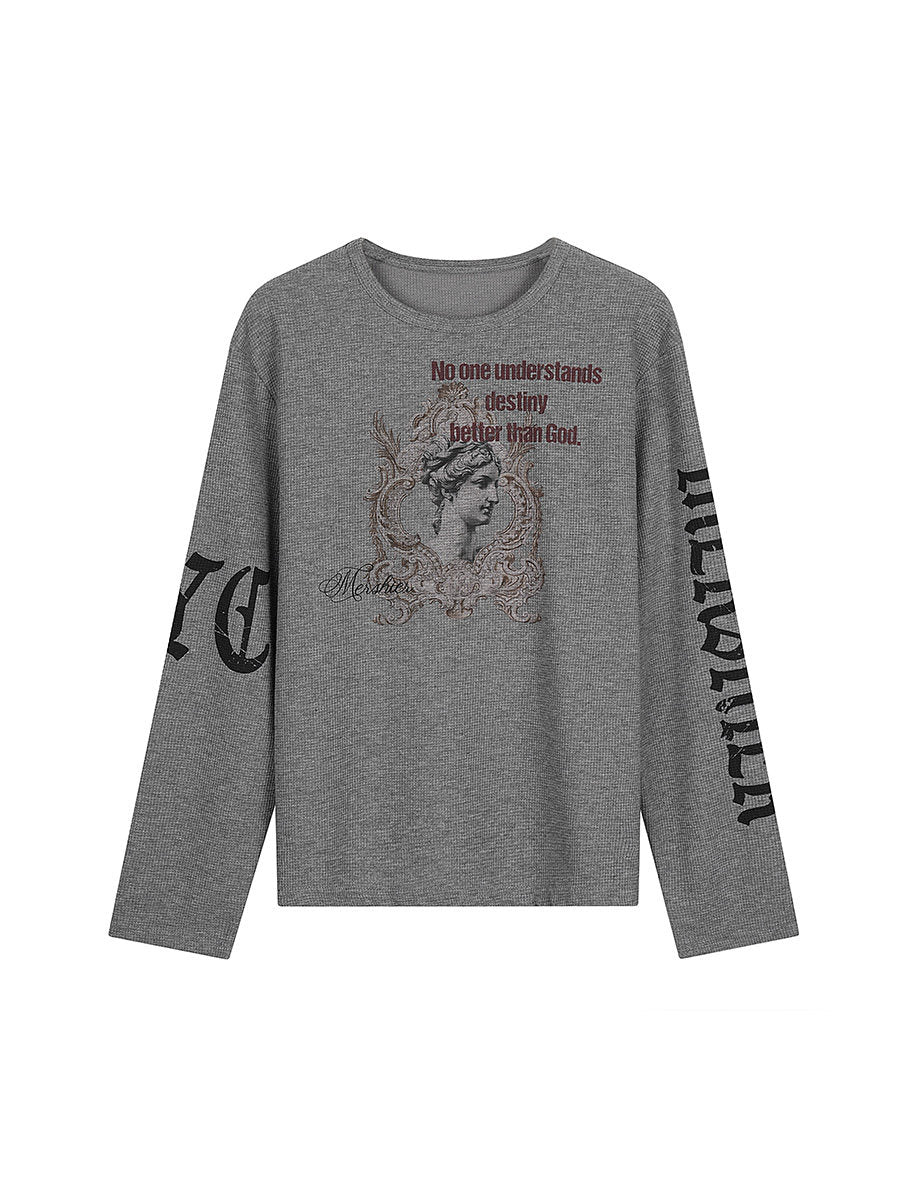Men's Waffle Oversized Long-Sleeve Tee