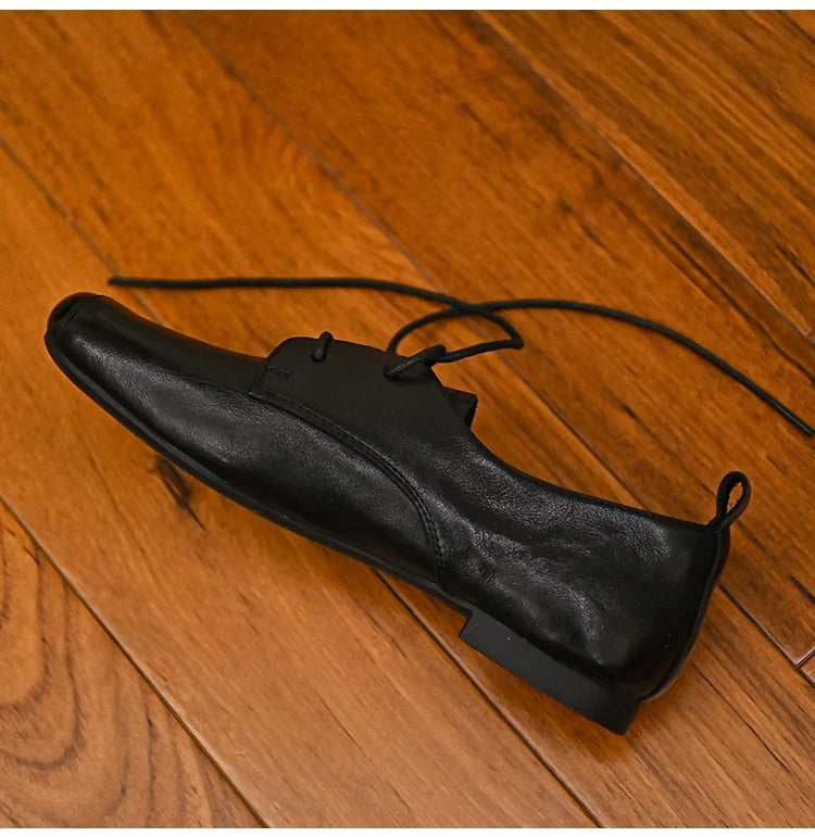 Noir Classic Square-Toe Derby Shoes - Skipkicks