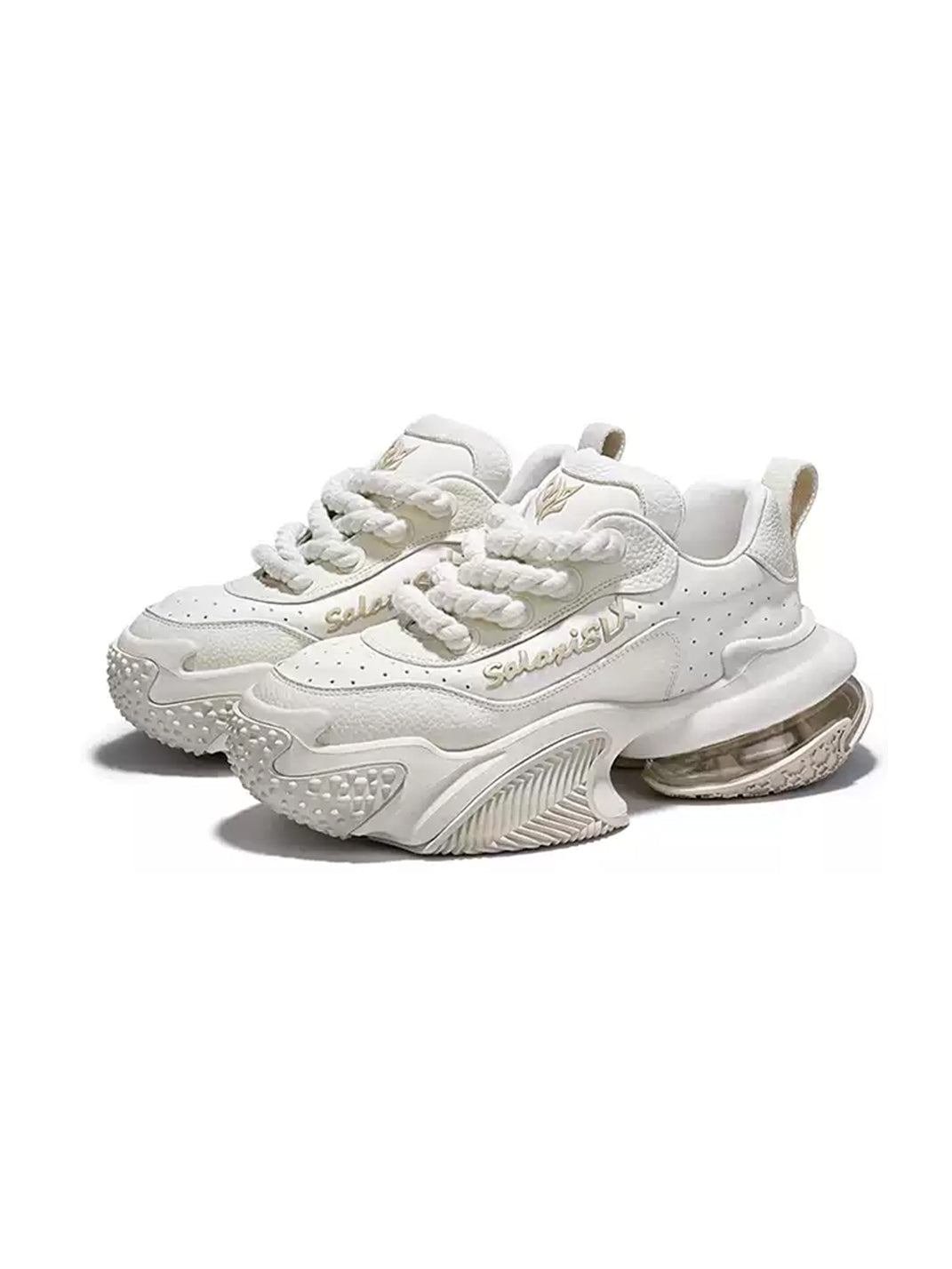 White Vortex Logo Platform Sneakers - Skipkicks