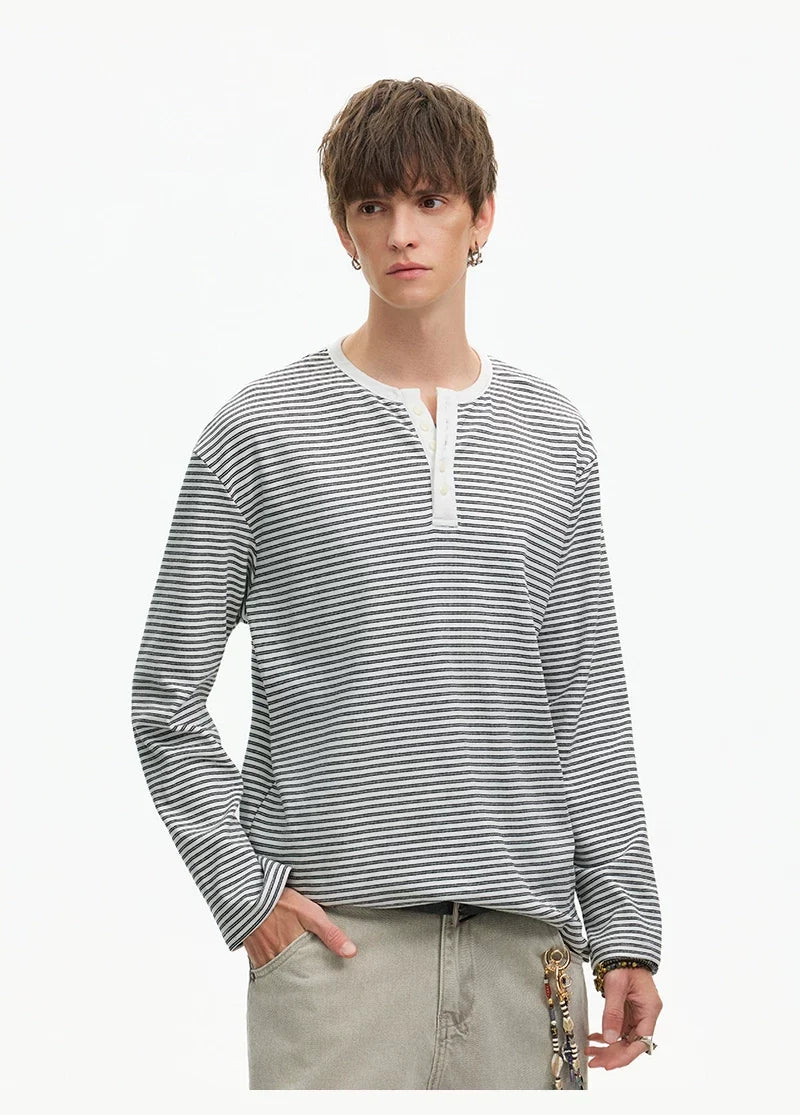 Stripe Henley Lounge Tee