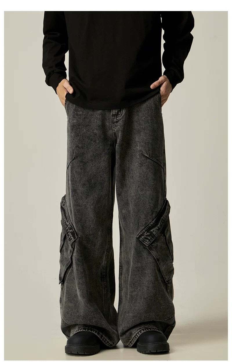 Obsidian Surge Cargo Wide Jeans